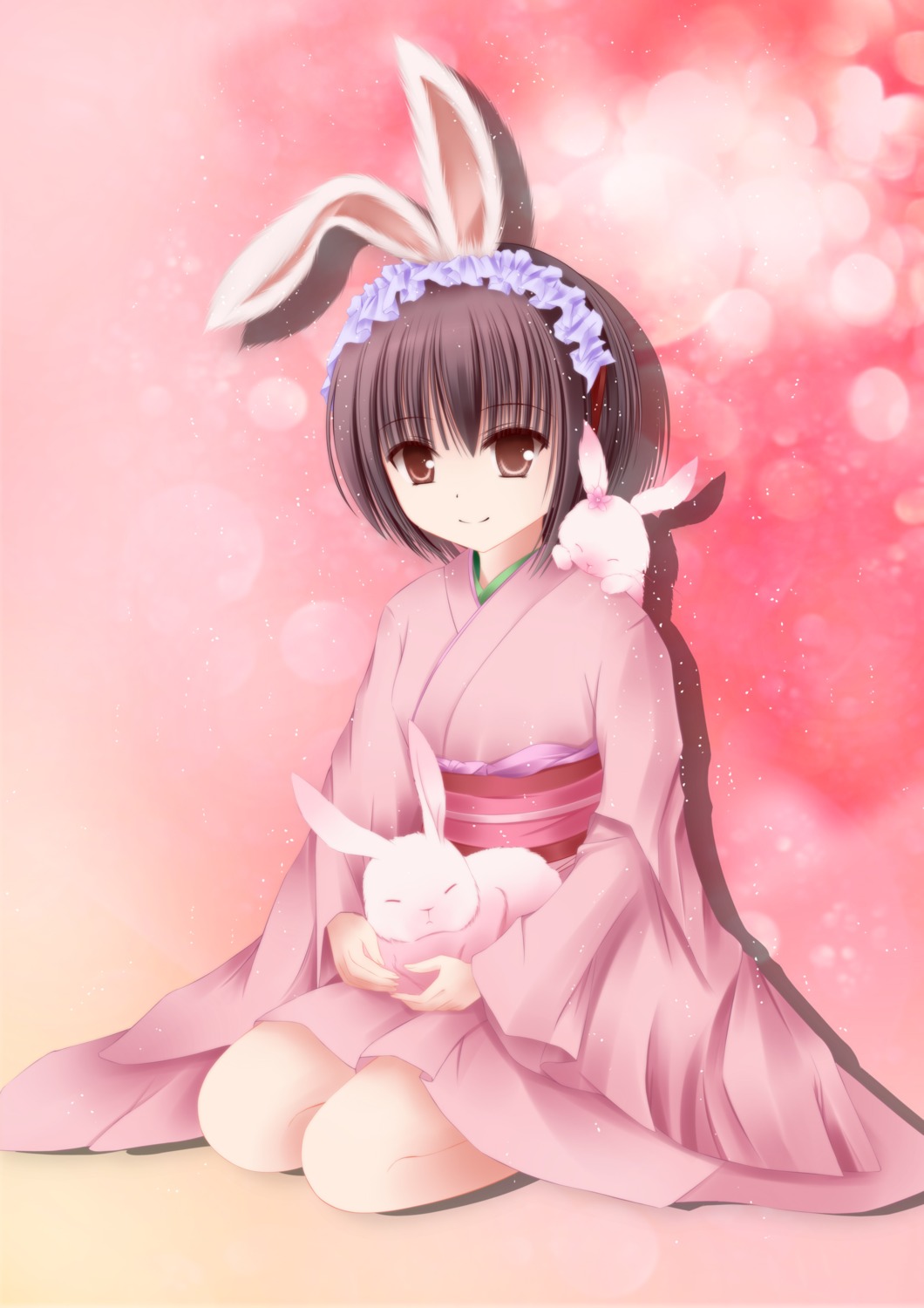 animal_ears bunny_ears inaba_tewi kimono touhou y453438489