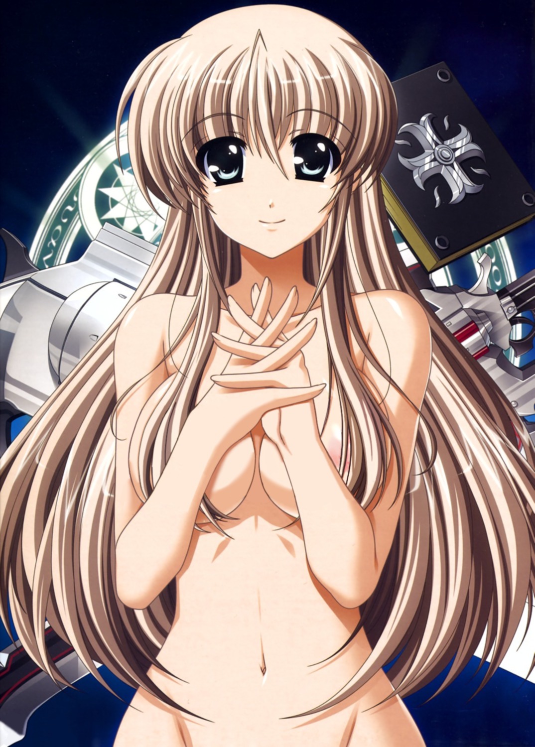 areola breast_hold higa_yukari lily_strosek mahou_senki_lyrical_nanoha_force mahou_shoujo_lyrical_nanoha naked