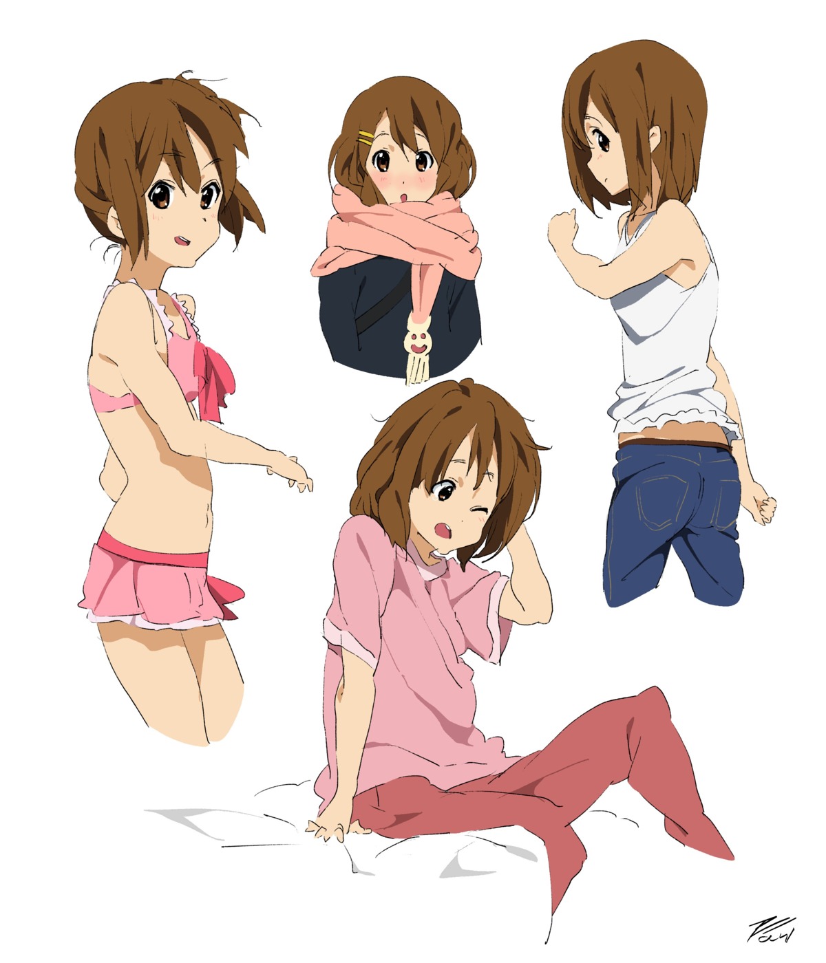 ani_ ass bikini hirasawa_yui k-on! pajama sweater swimsuits