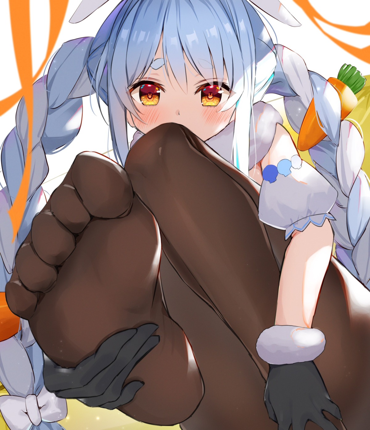 animal_ears bunny_ears bunny_girl feet hololive pantyhose usada_pekora yamamoto_(ymmt_is_sexy)