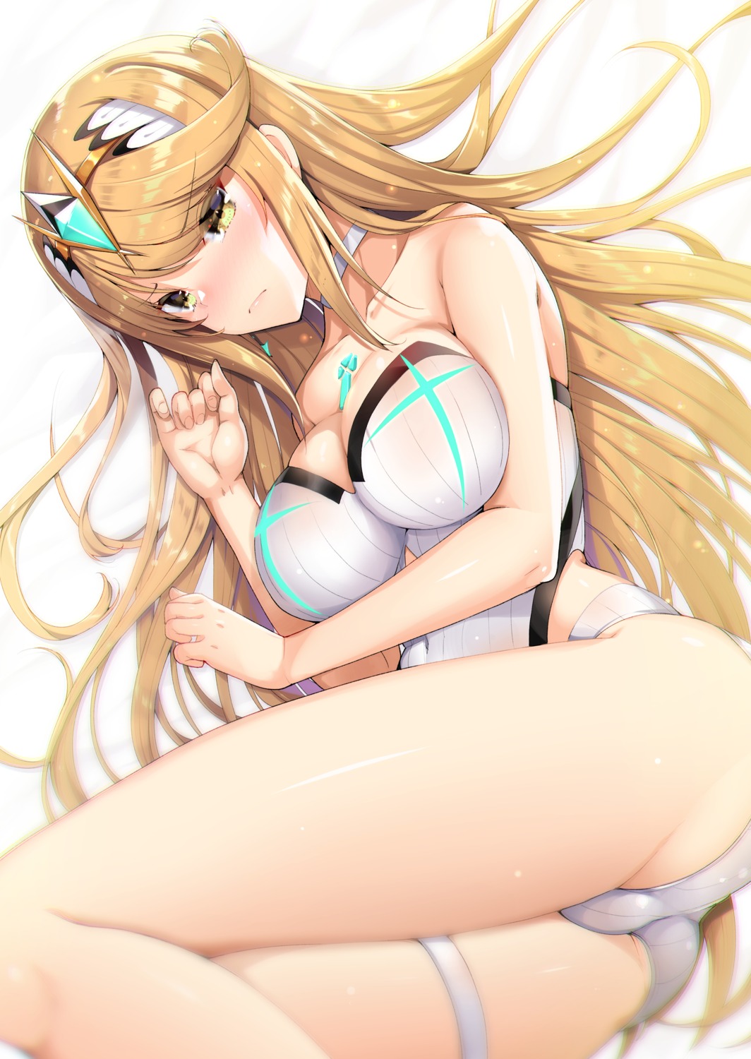 akahito ass cleavage garter hikari_(xenoblade_2) swimsuits xenoblade xenoblade_chronicles_2