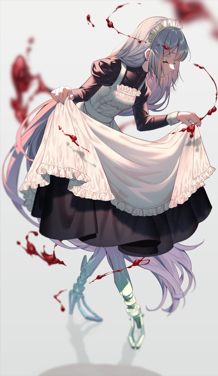 blood heels maid mecha_musume mugi_(mugi525) skirt_lift