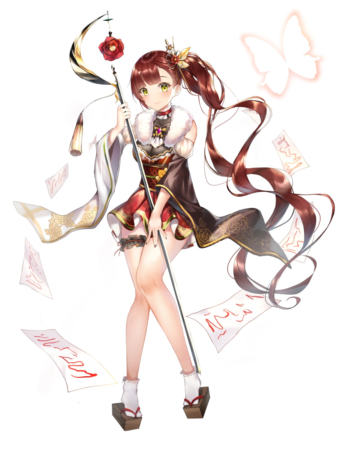 garter houchi_shoujo japanese_clothes meliyannn weapon