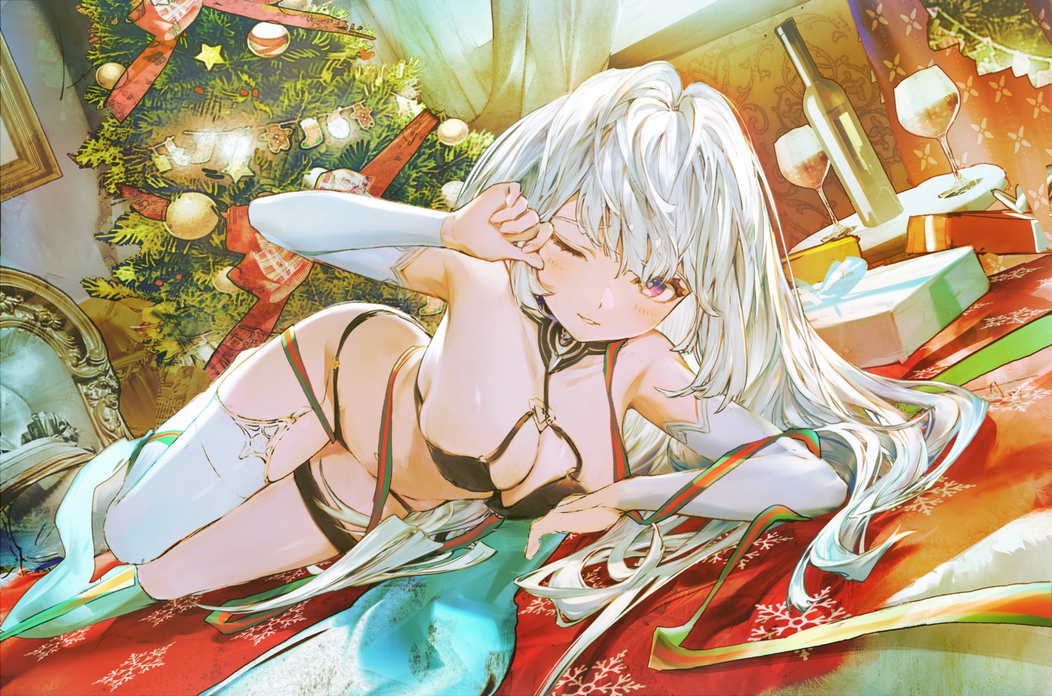 bra christmas g141 garter pantsu stockings thighhighs