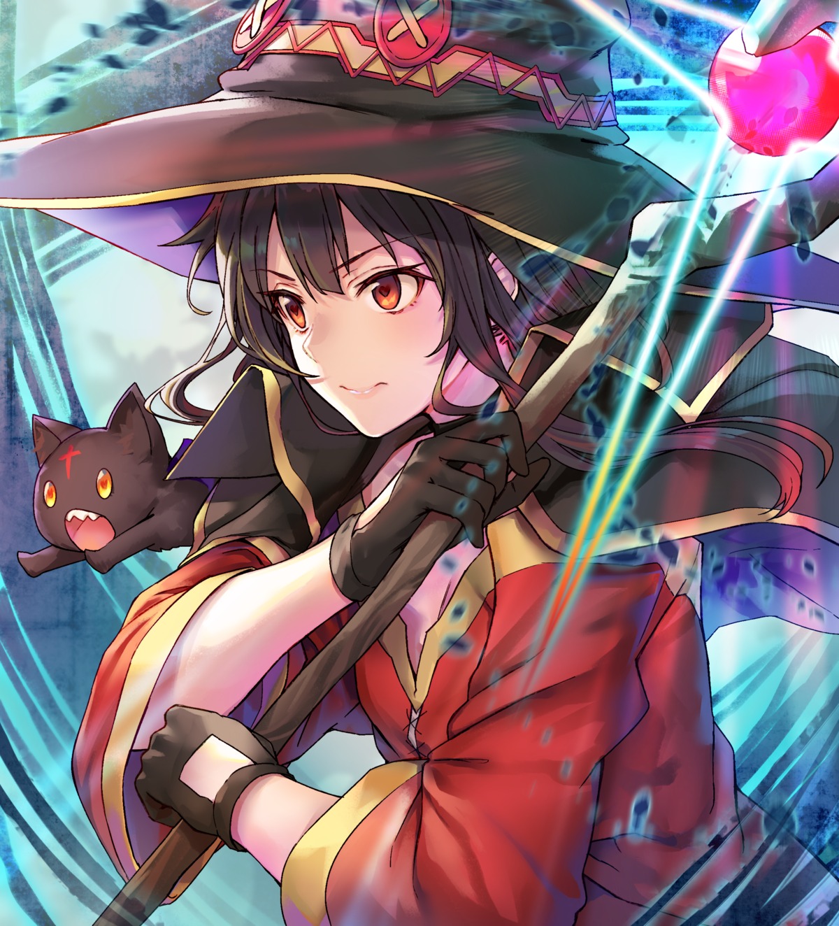 black_cola chomusuke kono_subarashii_sekai_ni_shukufuku_wo! megumin weapon witch