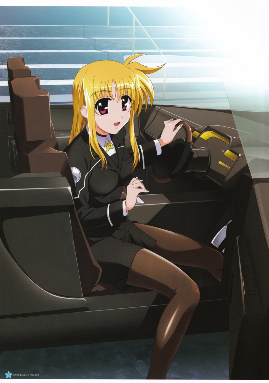 fate_testarossa mahou_shoujo_lyrical_nanoha mahou_shoujo_lyrical_nanoha_strikers okuda_yasuhiro pantyhose uniform