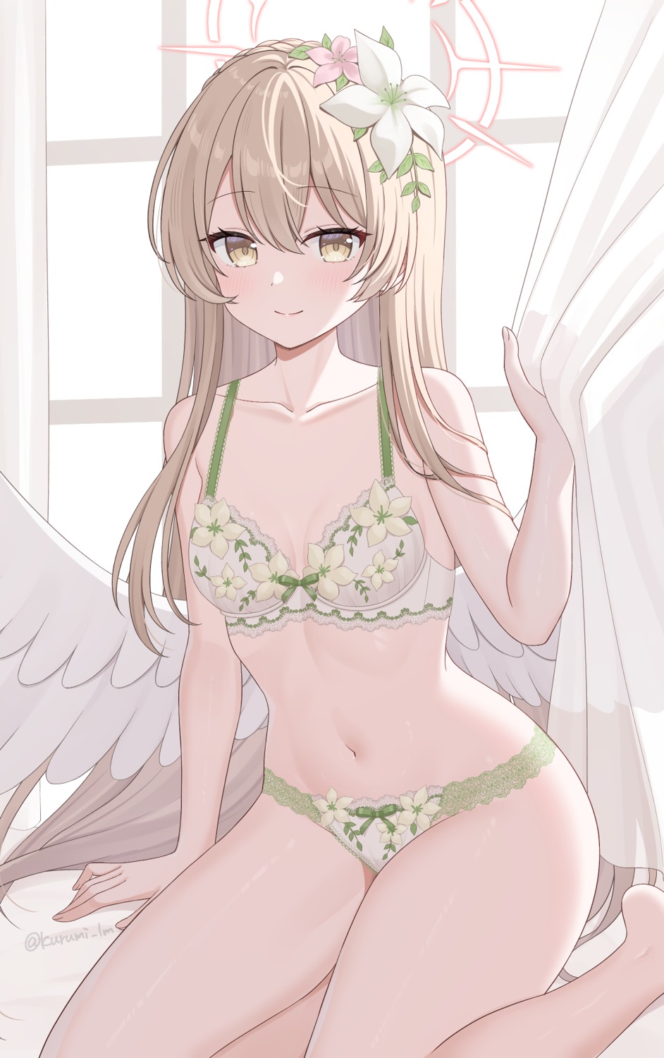 angel blue_archive bra futaba_kurumi kirifuji_nagisa pantsu wings