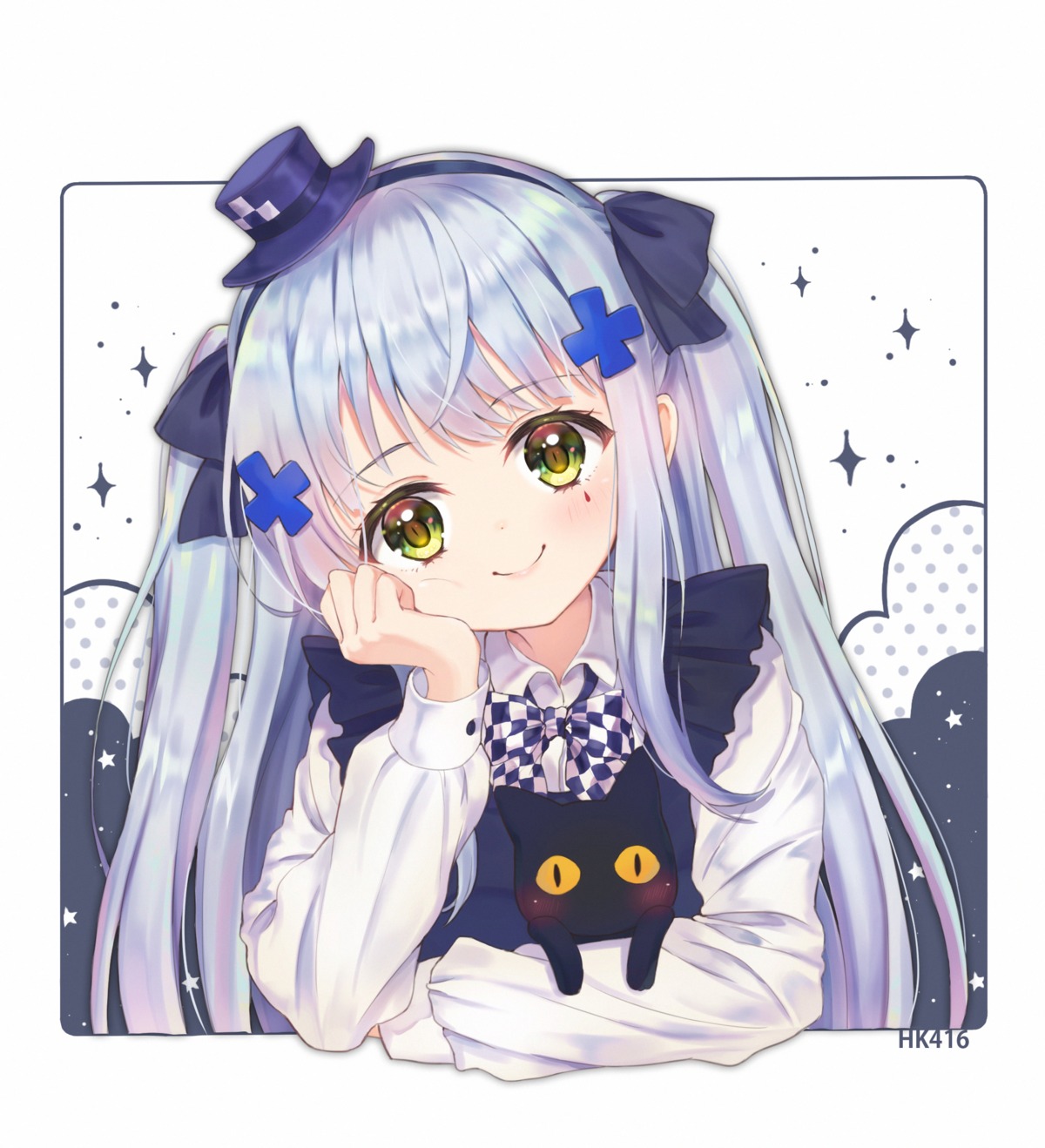 foreign_blue girls_frontline hk416_(girls_frontline) neko