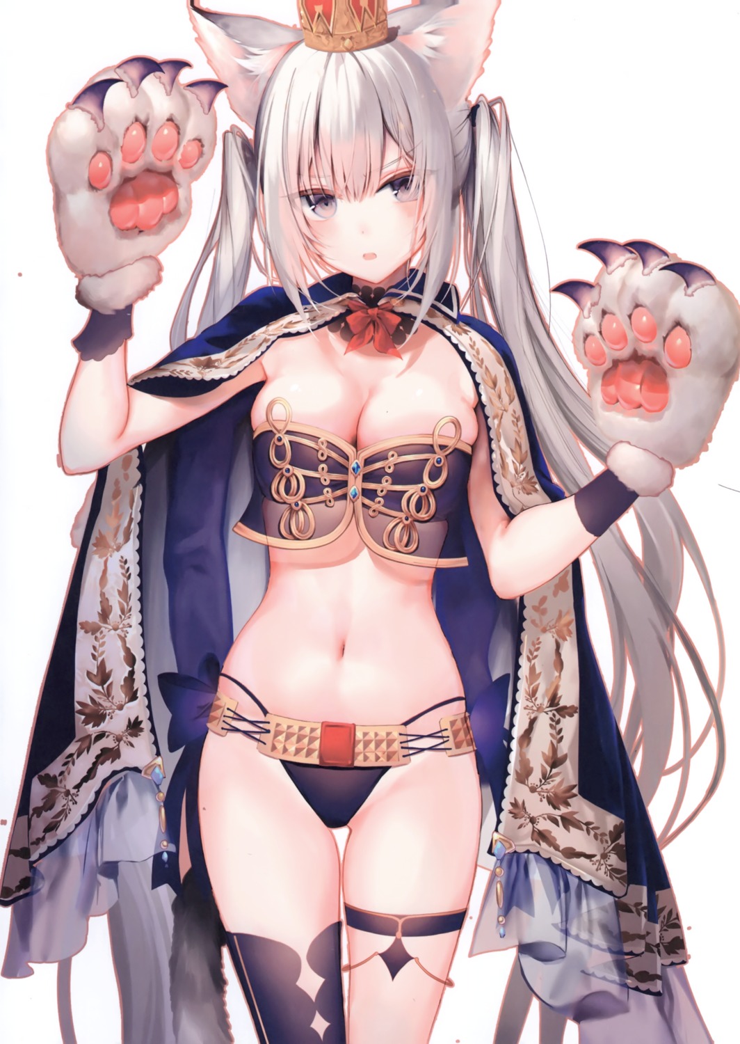 animal_ears bikini_armor burittohiroba garter kouyafu see_through tail thighhighs