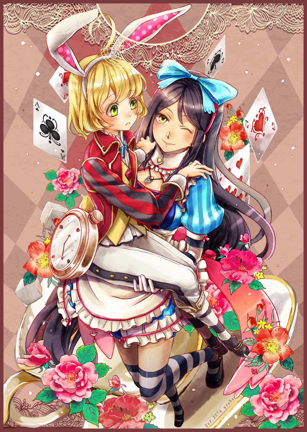 alice_in_wonderland animal_ears bunny_ears cosplay dress_shirt laphicet matatsuru tales_of tales_of_berseria thighhighs velvet_crowe