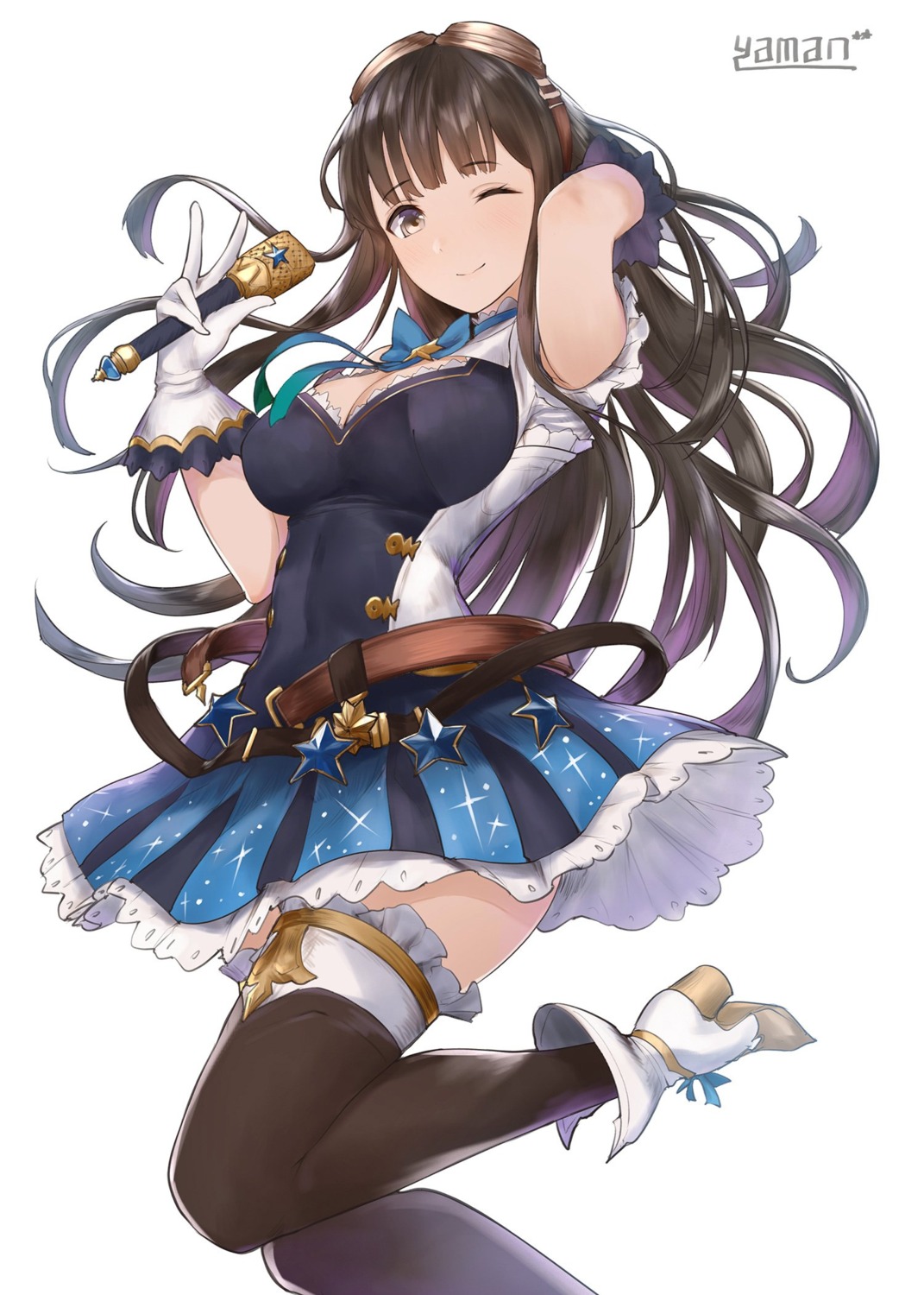 cleavage granblue_fantasy heels jessica_(granblue_fantasy) thighhighs yaman