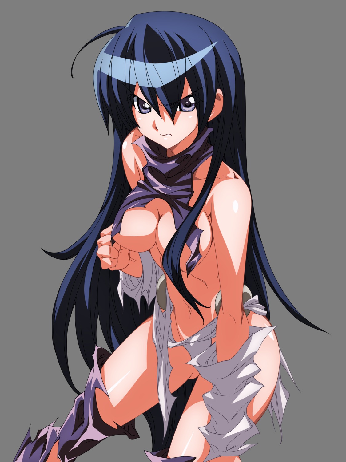 cleavage eve_neuschwanstein needless thighhighs torn_clothes transparent_png vector_trace