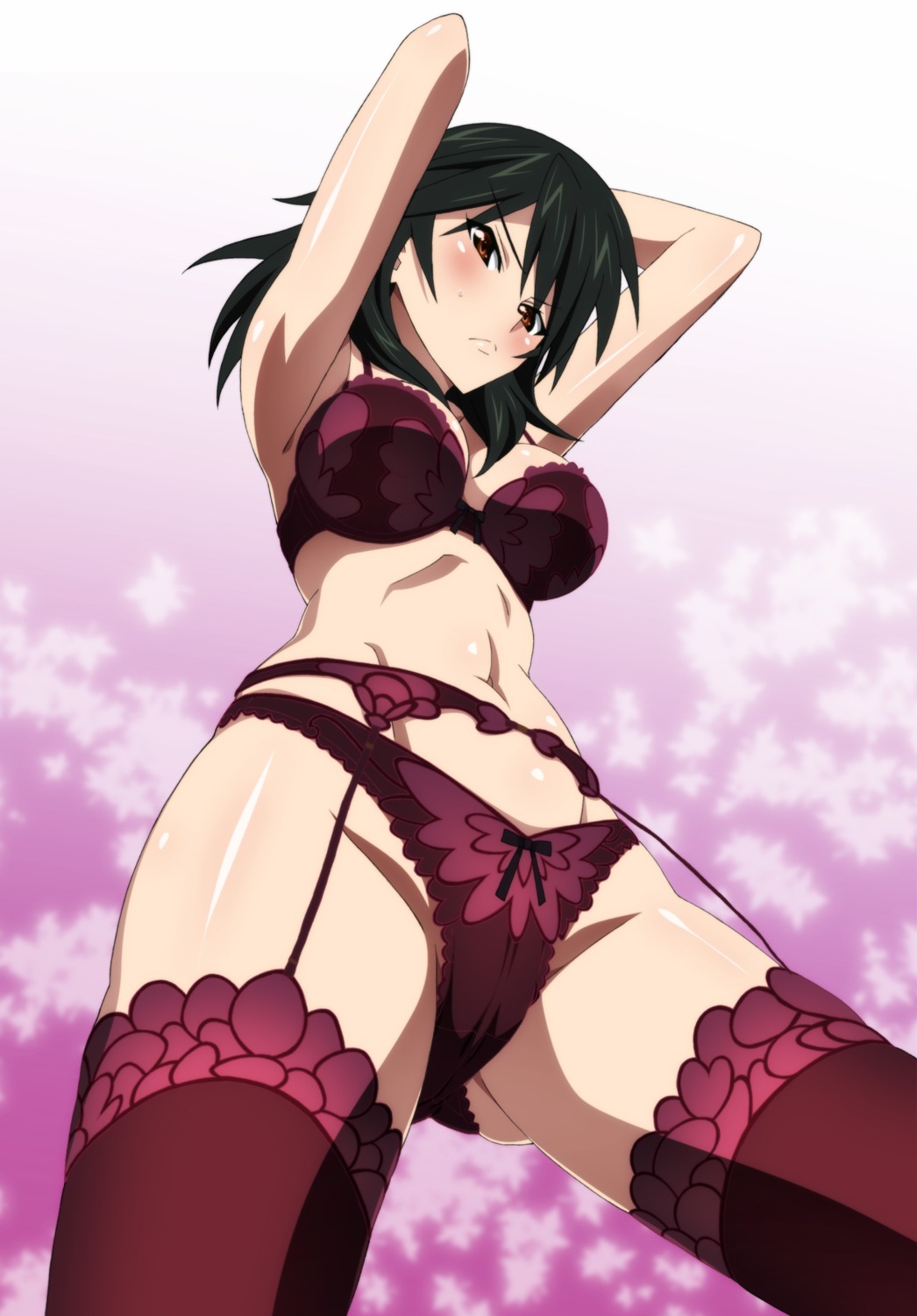 bra garter_belt infinite_stratos lingerie mokke_(artist) orimura_chifuyu pantsu stockings thighhighs