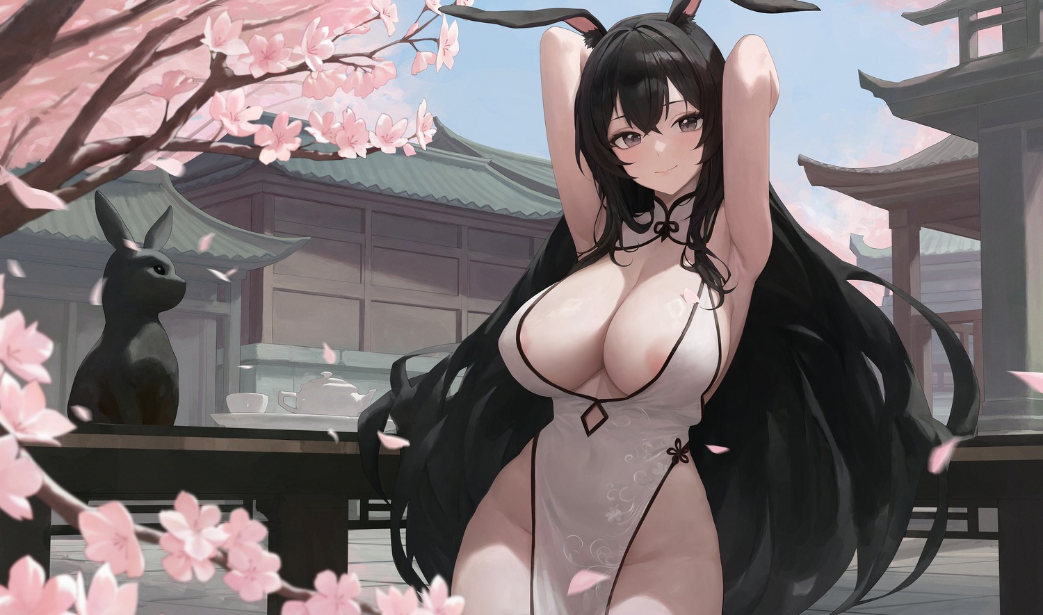 animal_ears areola bunny_ears chinadress kiek no_bra