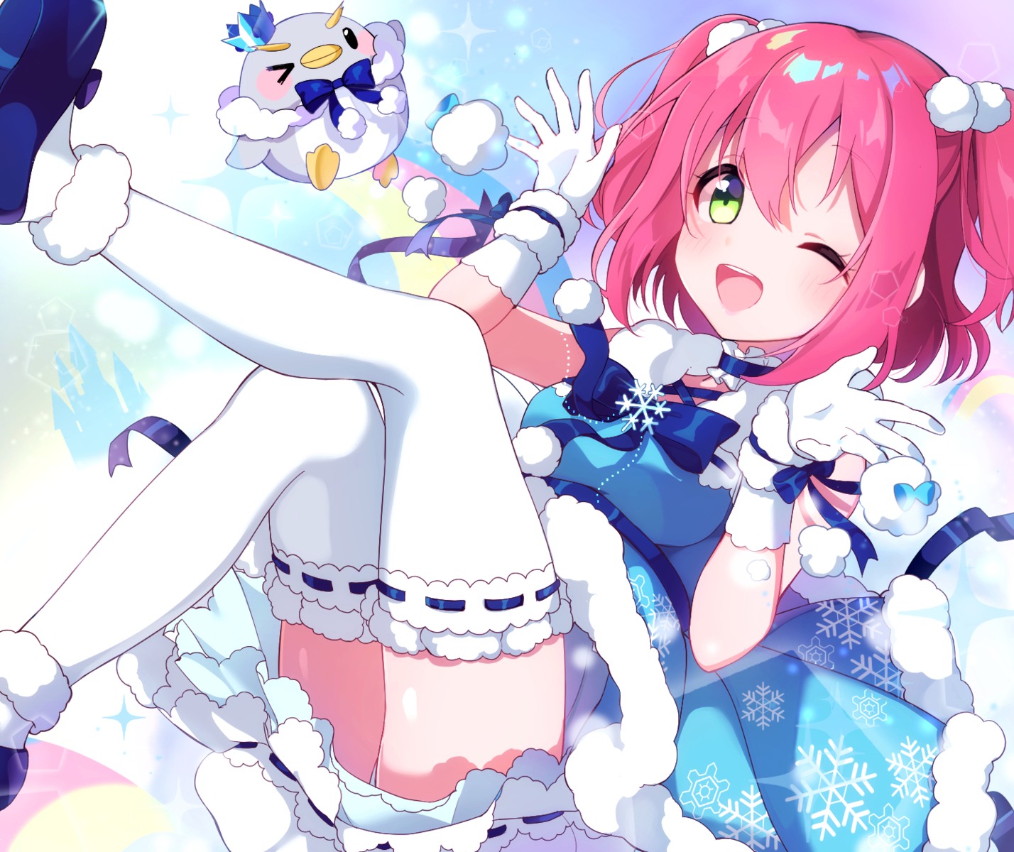 goroo_(eneosu) kurosawa_ruby love_live!_sunshine!! pantsu penguin skirt_lift thighhighs