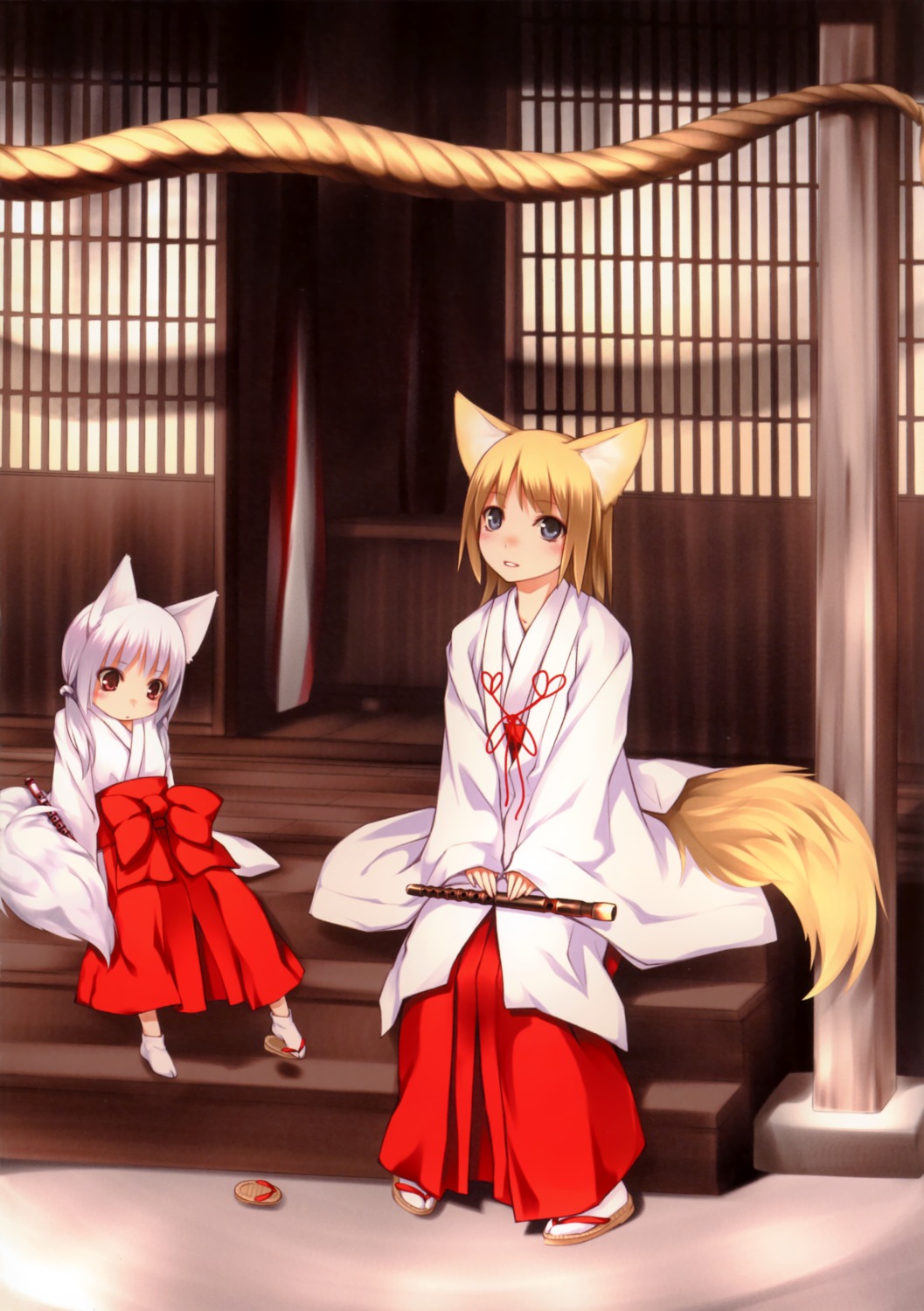 animal_ears kitsune miko noantica ooji tail