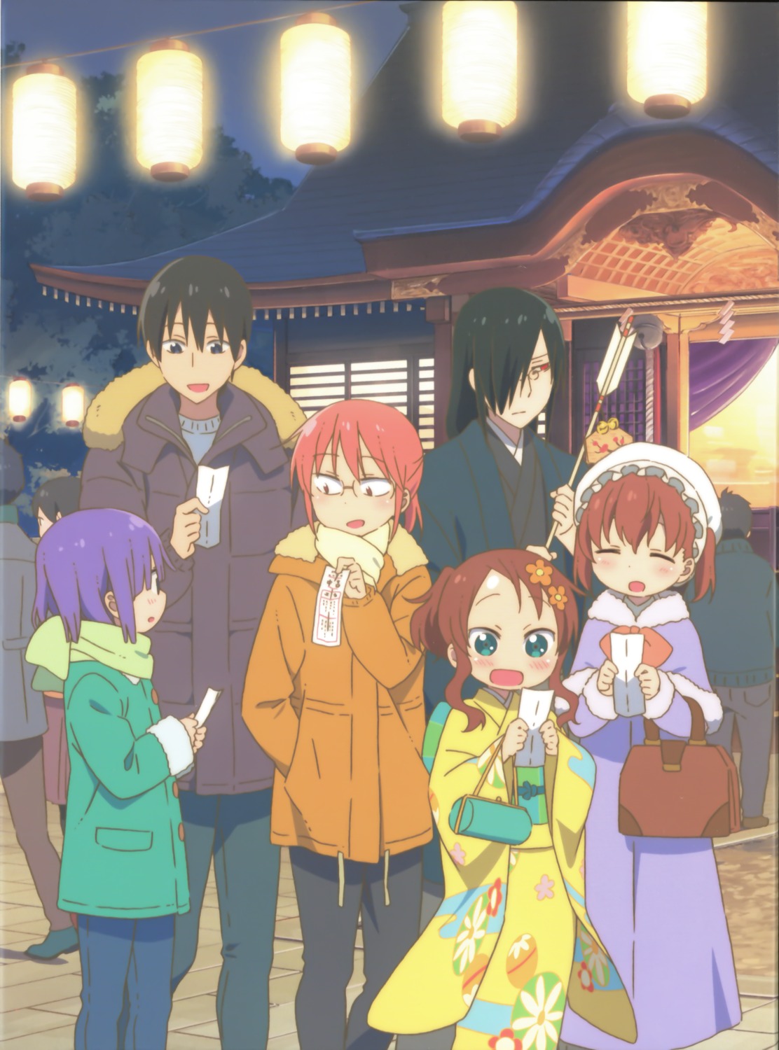 fafnir_(kobayashi-san_chi_no_maid_dragon) kimono kobayashi-san_chi_no_maid_dragon kobayashi_(kobayashi-san_chi_no_maid_dragon) magatsuchi_shouta megane saikawa_georgie saikawa_riko takiya_makoto