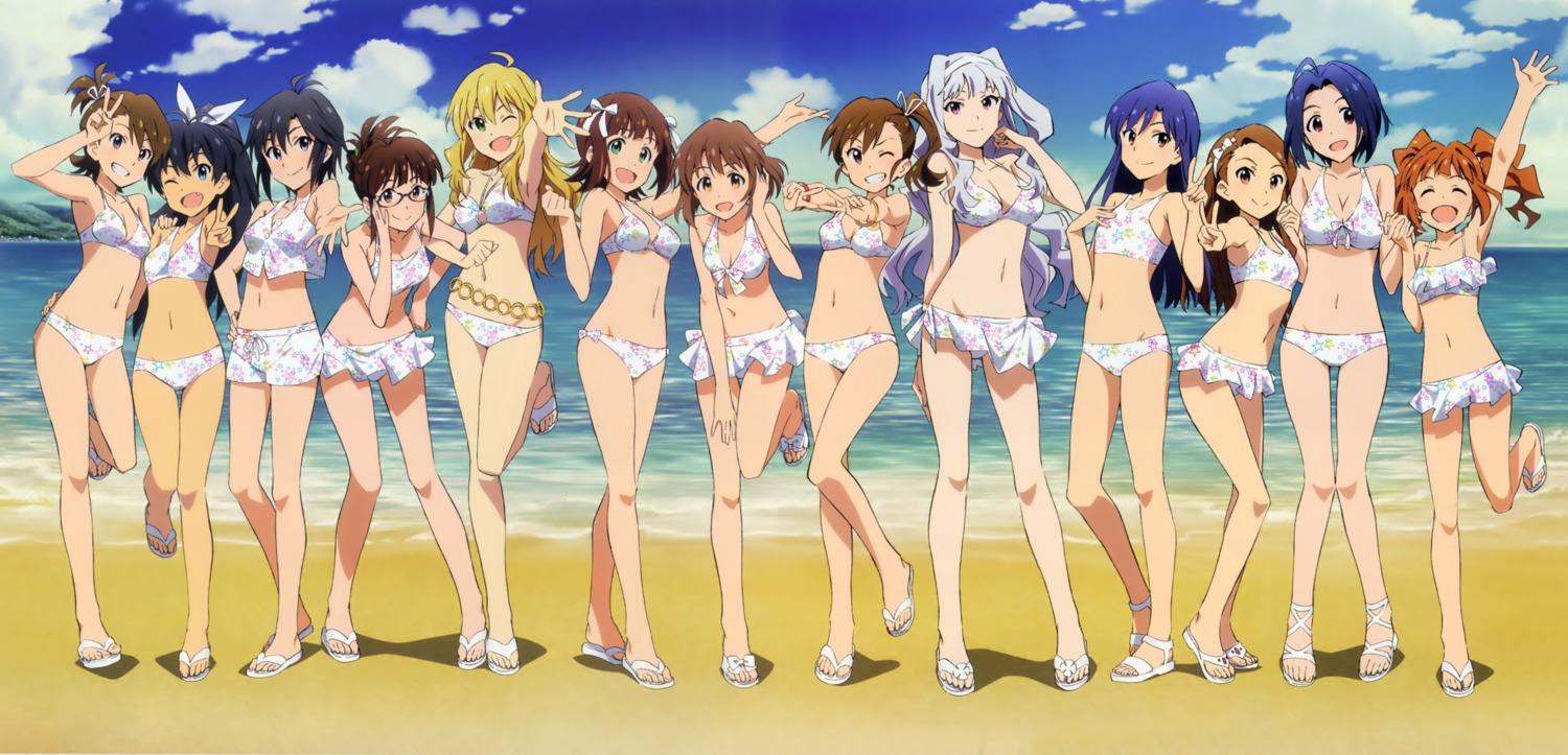 akizuki_ritsuko amami_haruka bikini futami_ami futami_mami ganaha_hibiki hagiwara_yukiho hoshii_miki kikuchi_makoto kisaragi_chihaya minase_iori miura_azusa shijou_takane swimsuits takatsuki_yayoi the_idolm@ster yamaguchi_satoshi