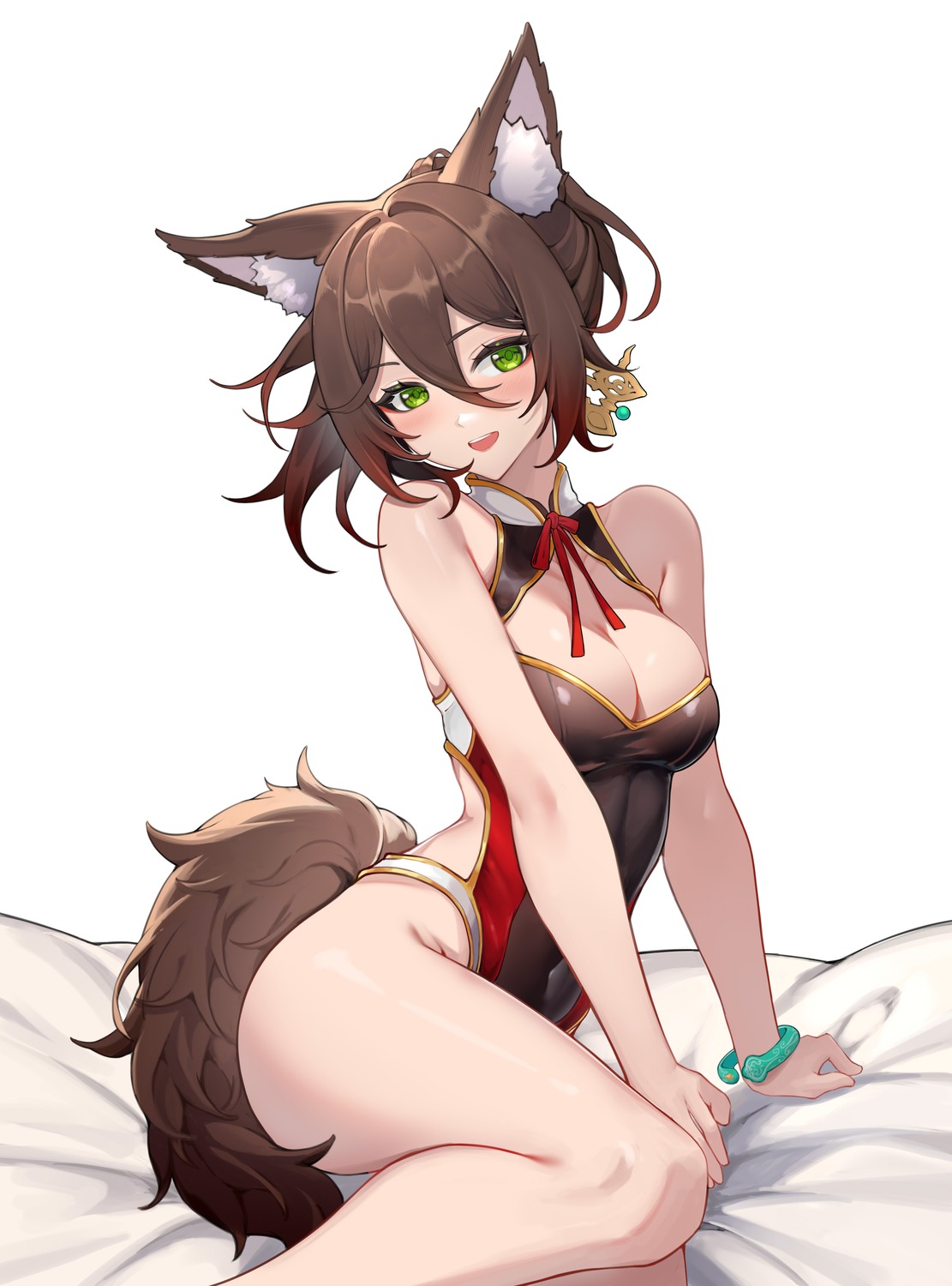 animal_ears helenu honkai:_star_rail kitsune leotard no_bra tail tingyun