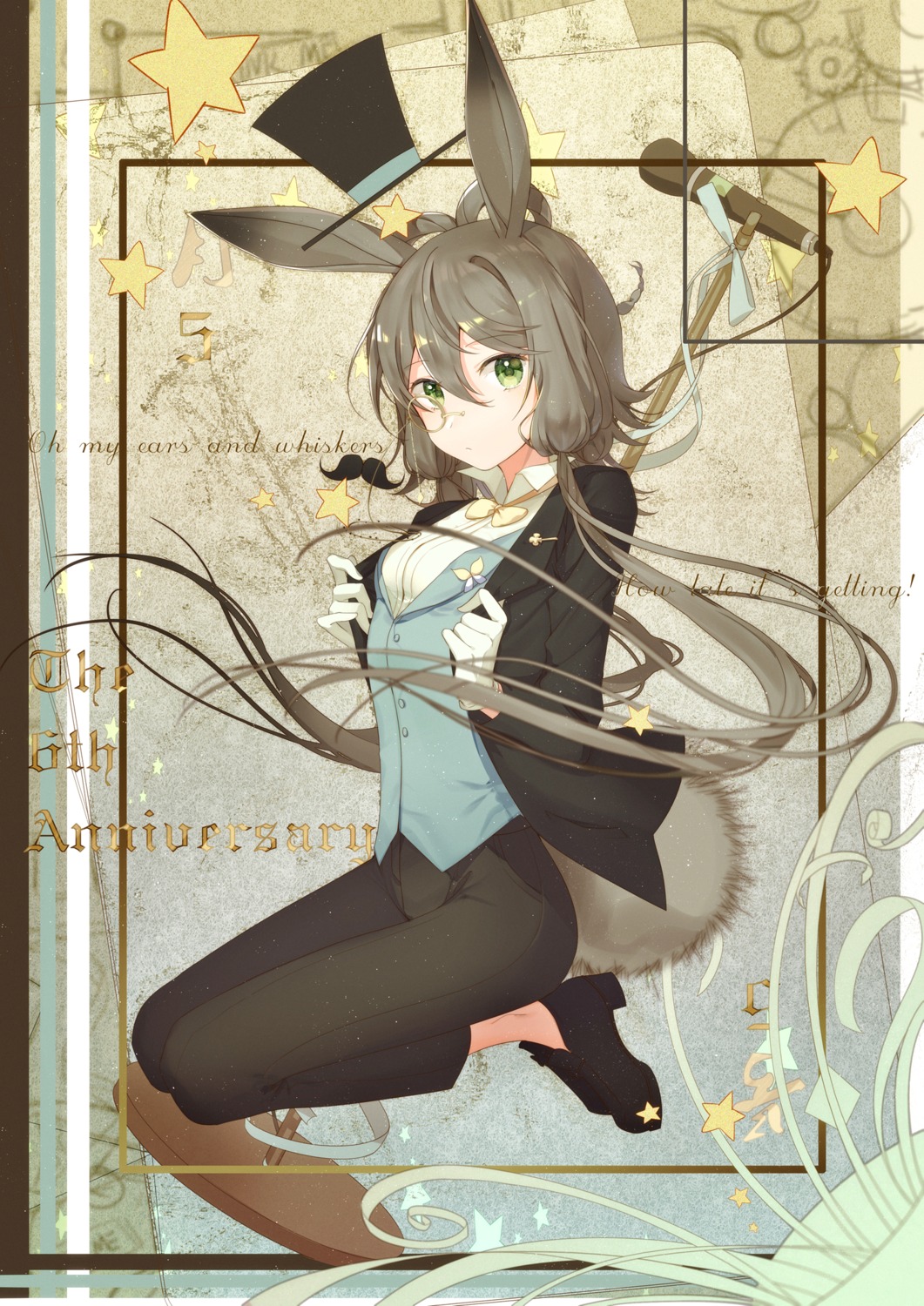 animal_ears breast_hold bunny_ears heels luo_tianyi megane tail tiko.color vocaloid