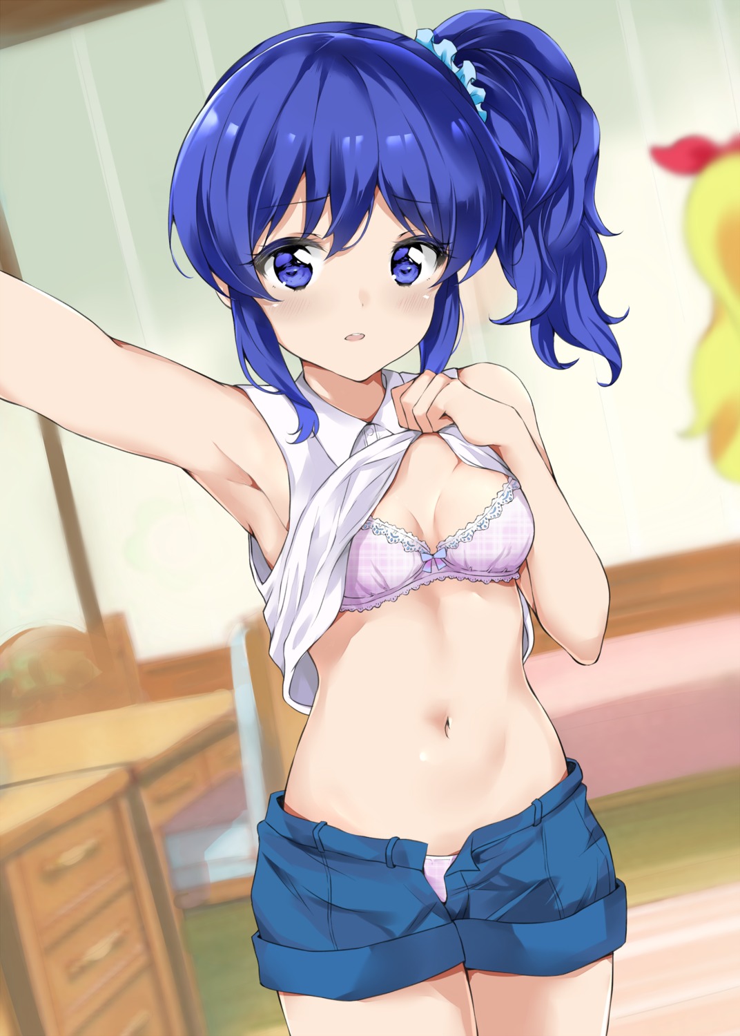 aikatsu! bra hoshimiya_ichigo kawahara_natsuki kiriya_aoi pantsu selfie shirt_lift undressing