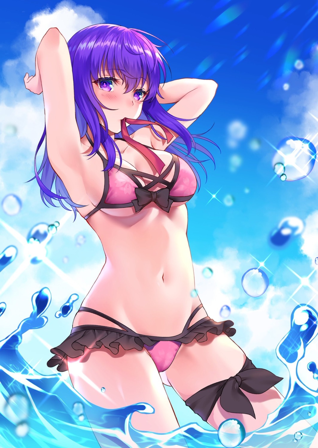 bikini fate/stay_night hizuki_higure matou_sakura swimsuits underboob wet