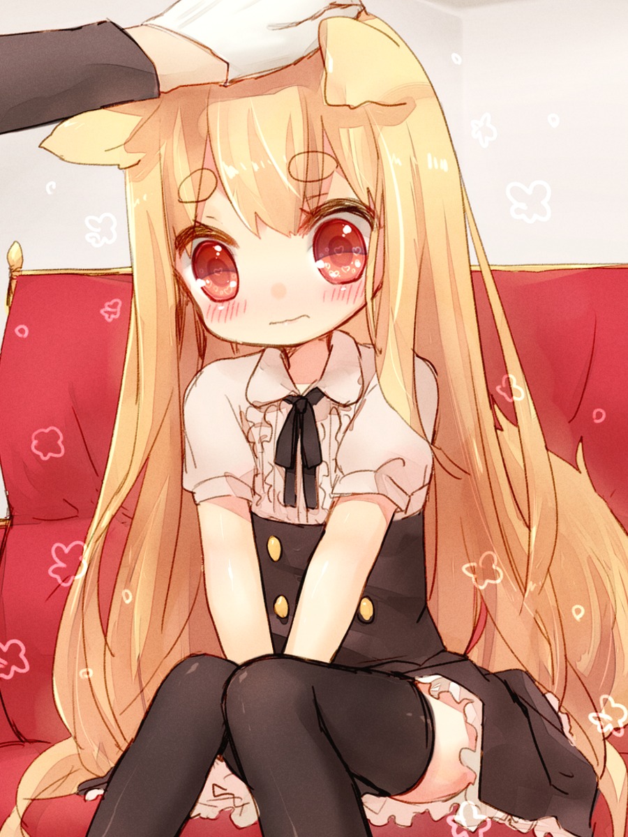 animal_ears sad_fuka tail thighhighs