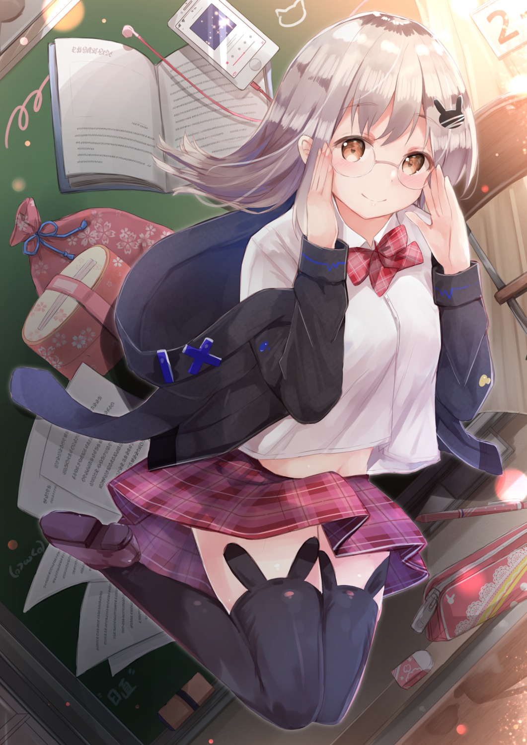 megane seifuku thighhighs tomura2maru