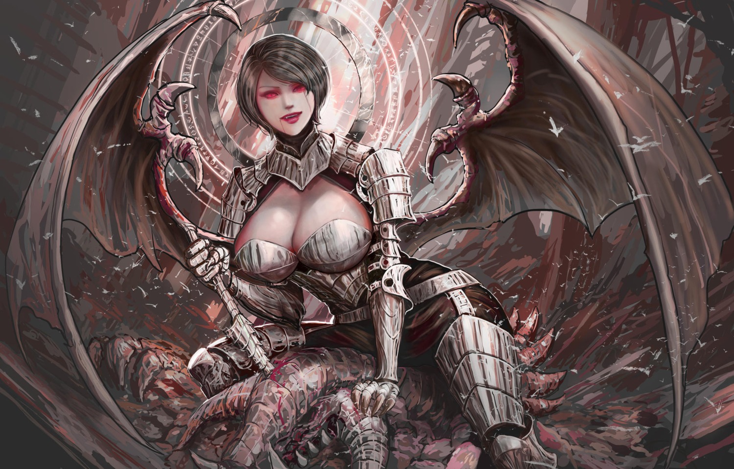 armor blood devil monster no_bra shihzen1102 weapon wings