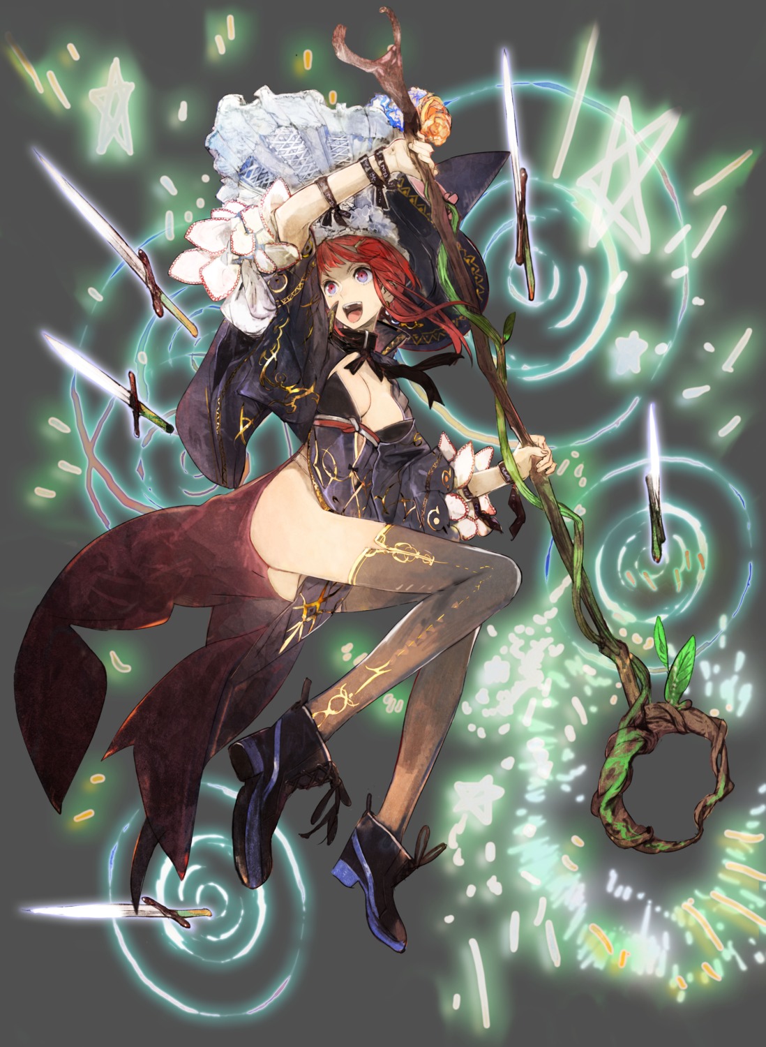 ass heels no_bra thighhighs toi8 weapon witch