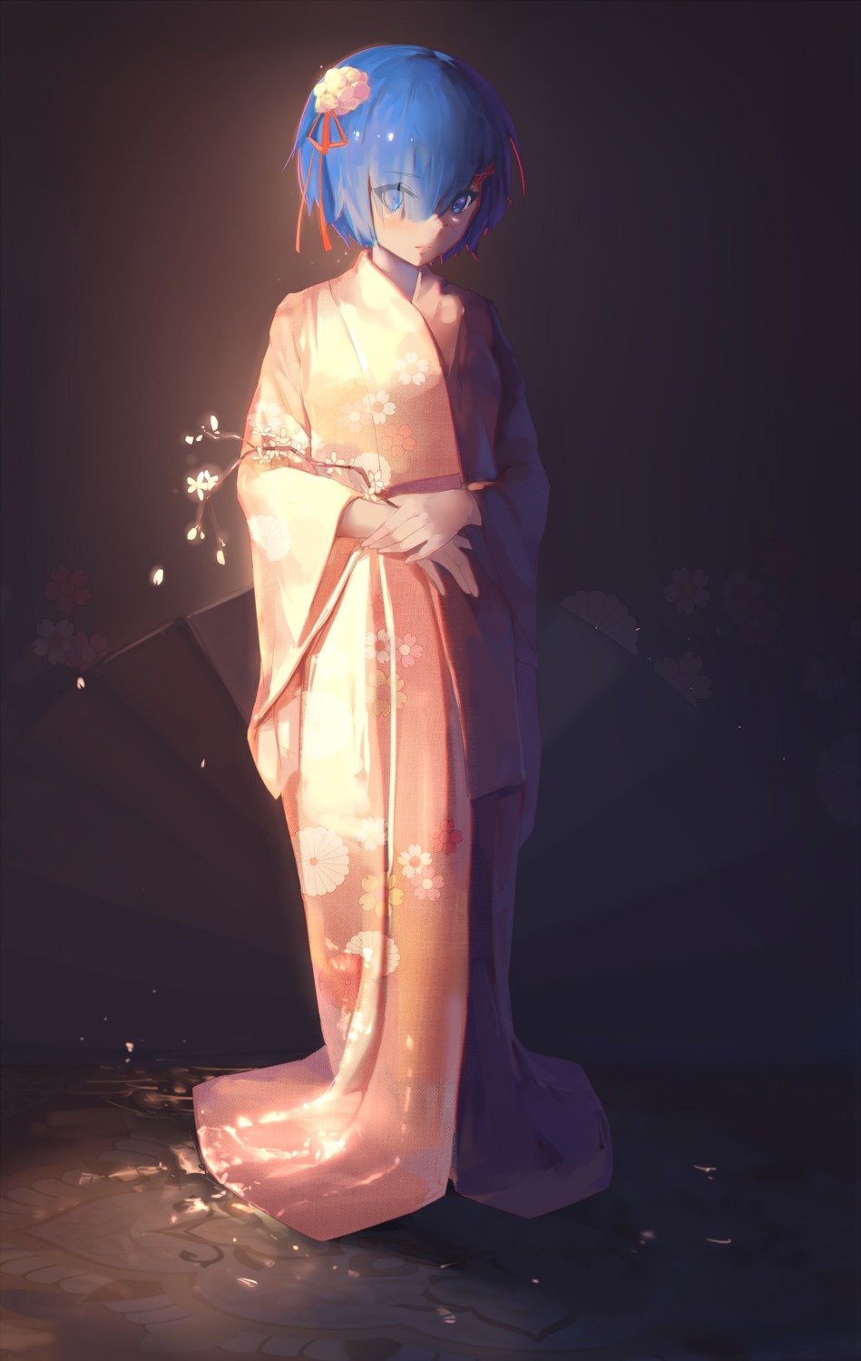 kimono re_zero_kara_hajimeru_isekai_seikatsu rem_(re_zero) uta_(artist)