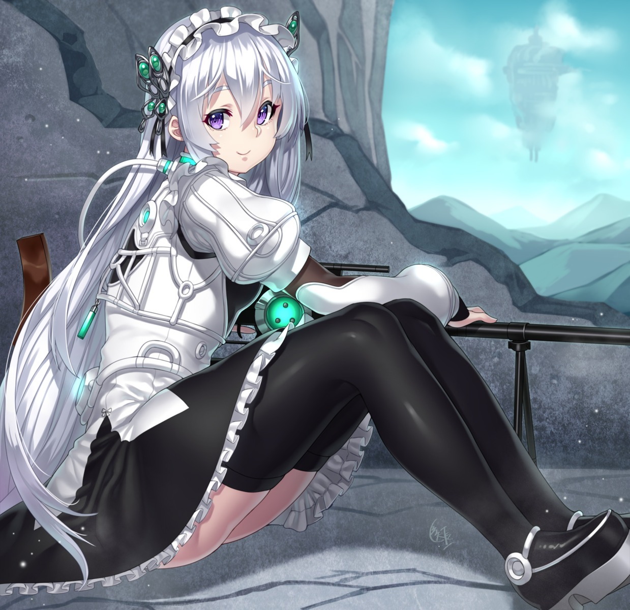 chaika_trabant gun hitsugi_no_chaika houtengeki maid thighhighs