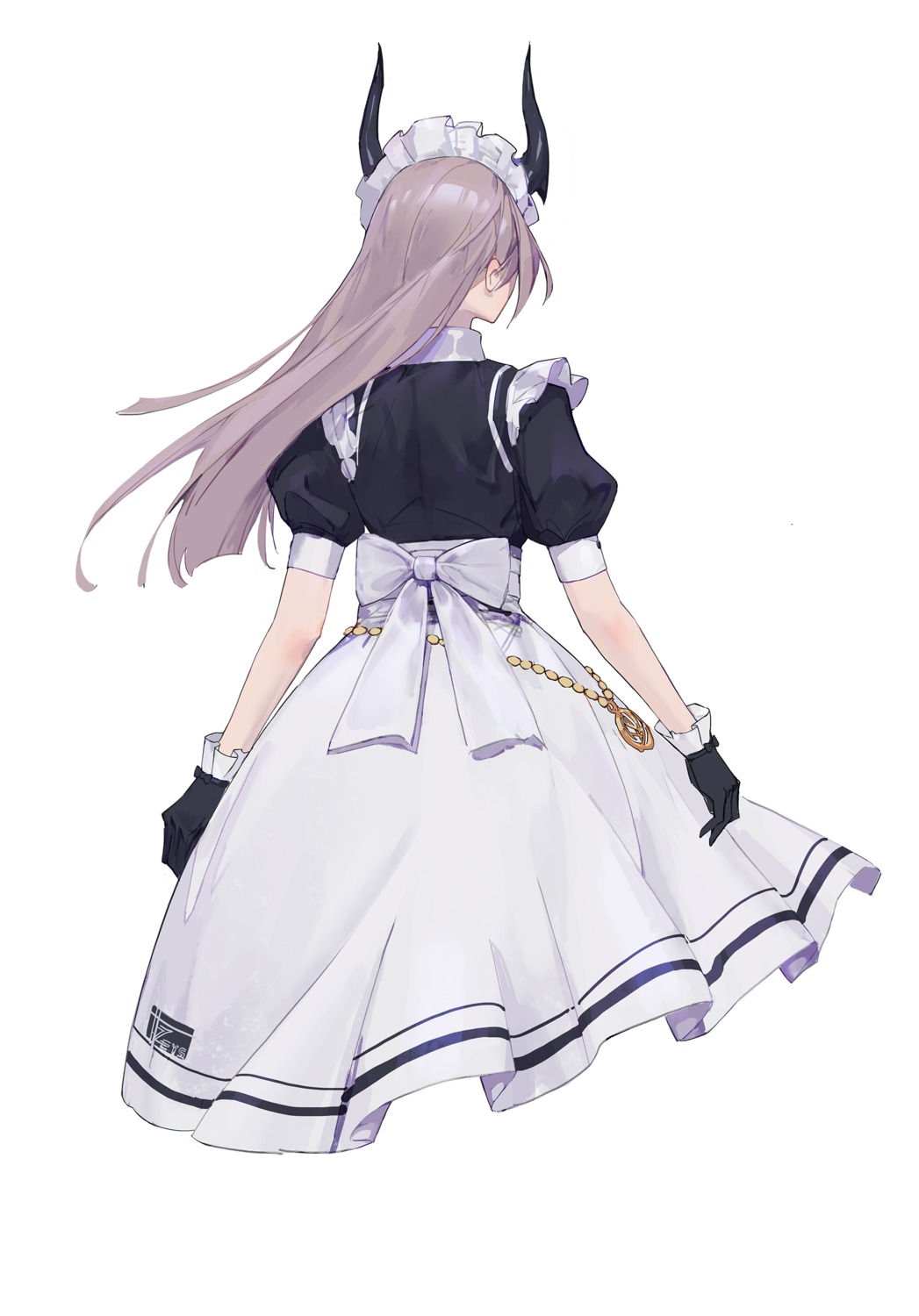 dress horns lance_(lancelliu) maid skirt_lift