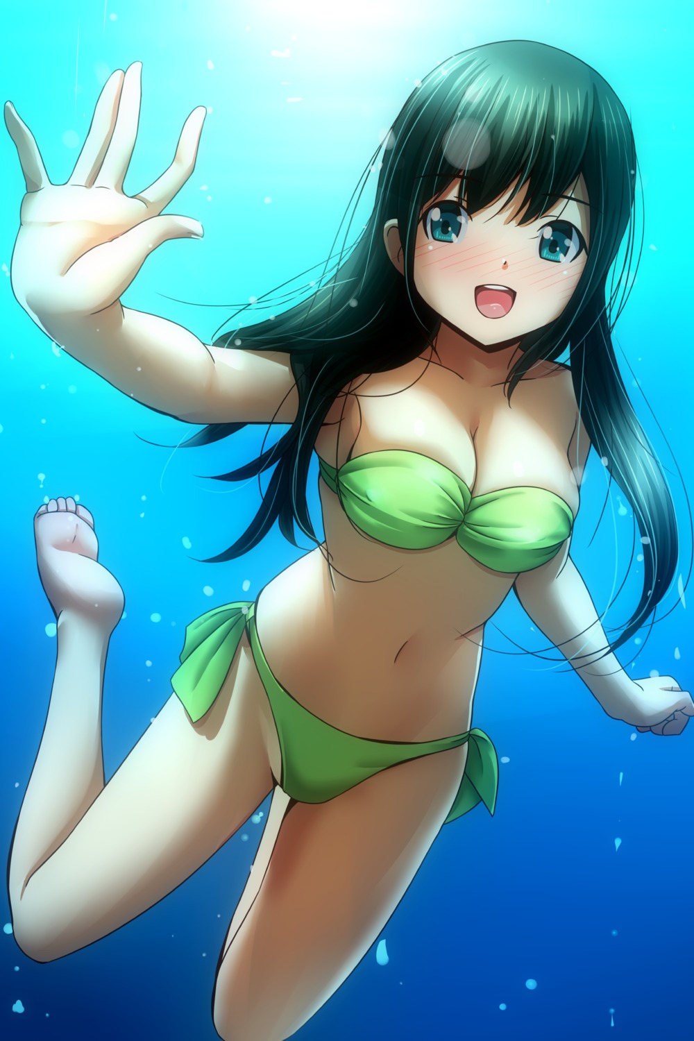 bikini matsunaga_kouyou swimsuits wet