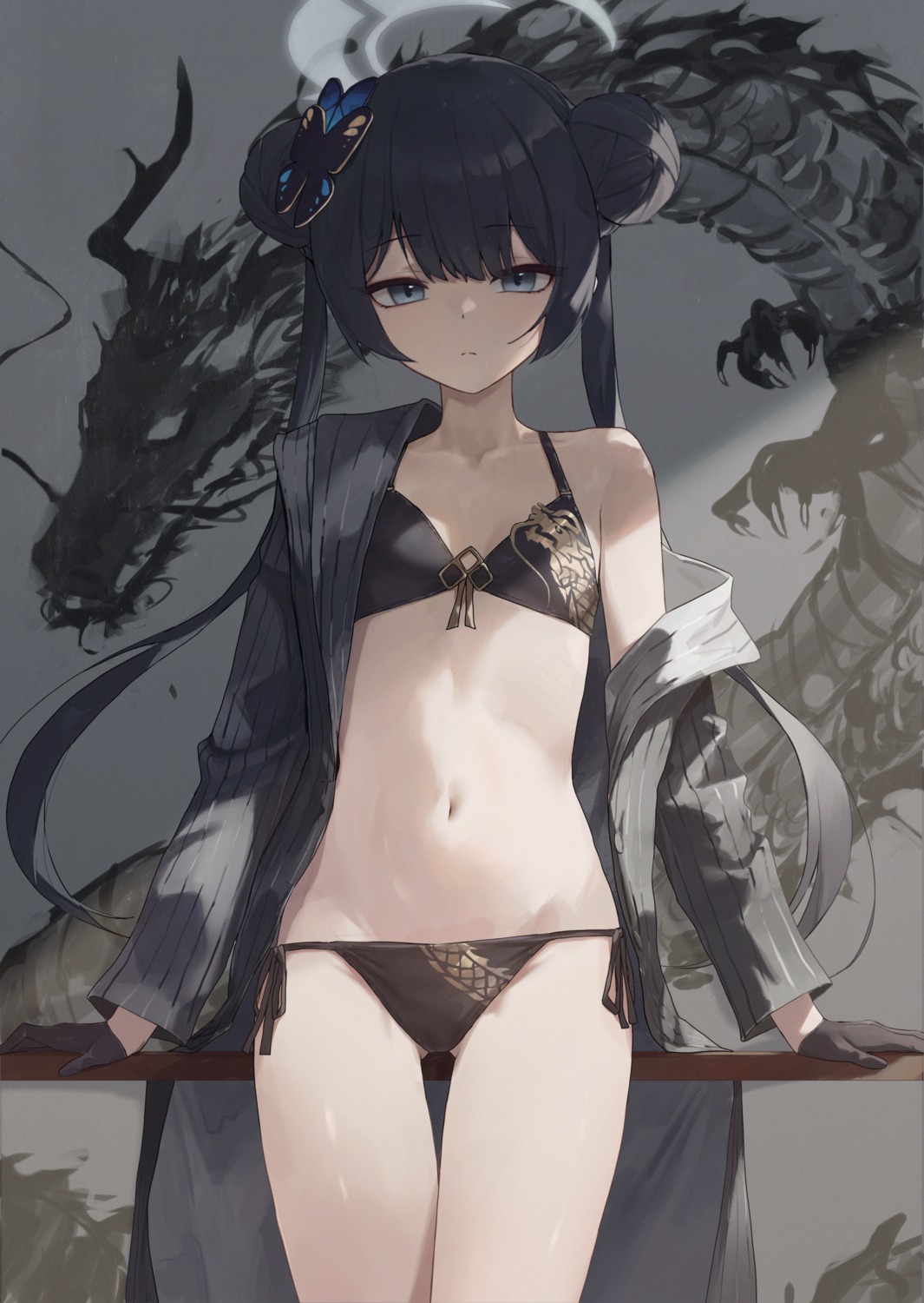 bikini blue_archive halo loli open_shirt ryuuge_kisaki swimsuits toi1et_paper