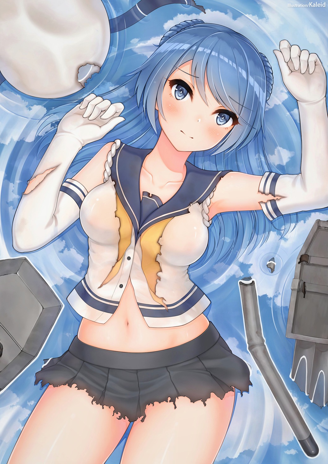 kaleid kantai_collection seifuku torn_clothes urakaze_(kancolle)