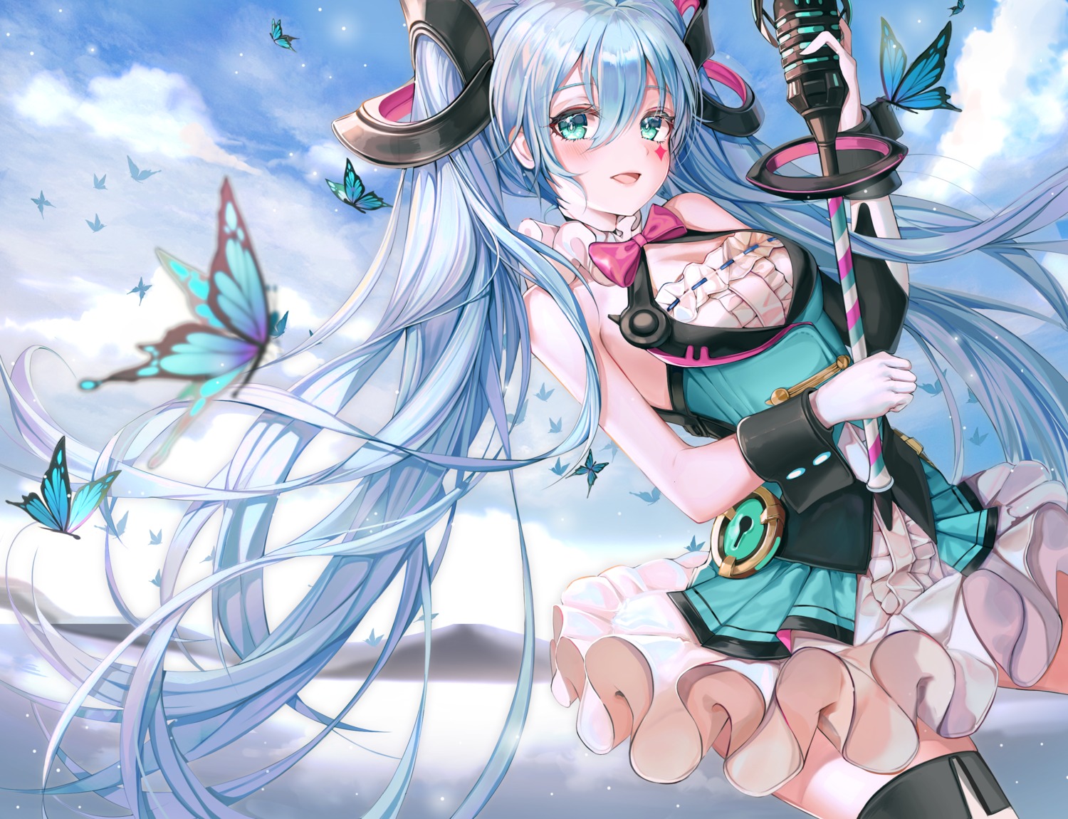 buri_(retty9349) cleavage hatsune_miku magical_mirai thighhighs vocaloid