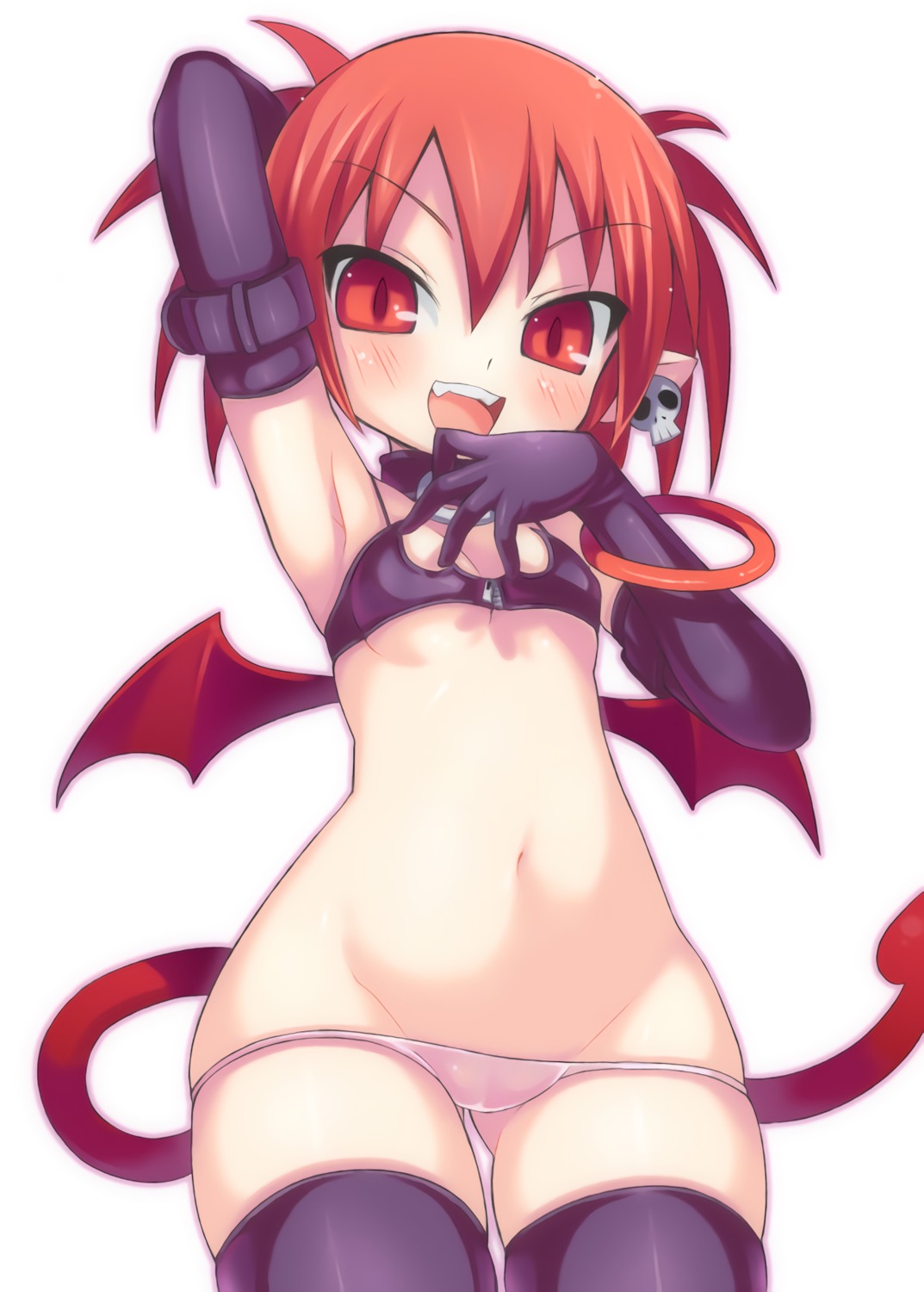 aida_takanobu cameltoe cleavage disgaea etna loli no_bra pantsu panty_pull tail thighhighs underboob wings