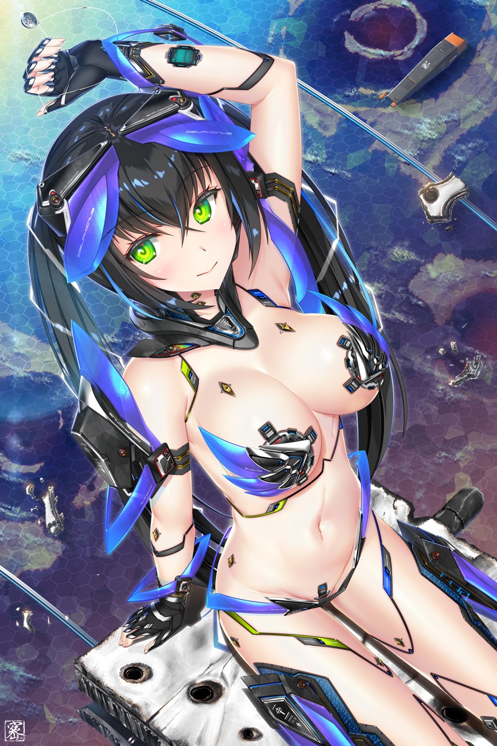 hisoca maebari mecha_musume naked pasties