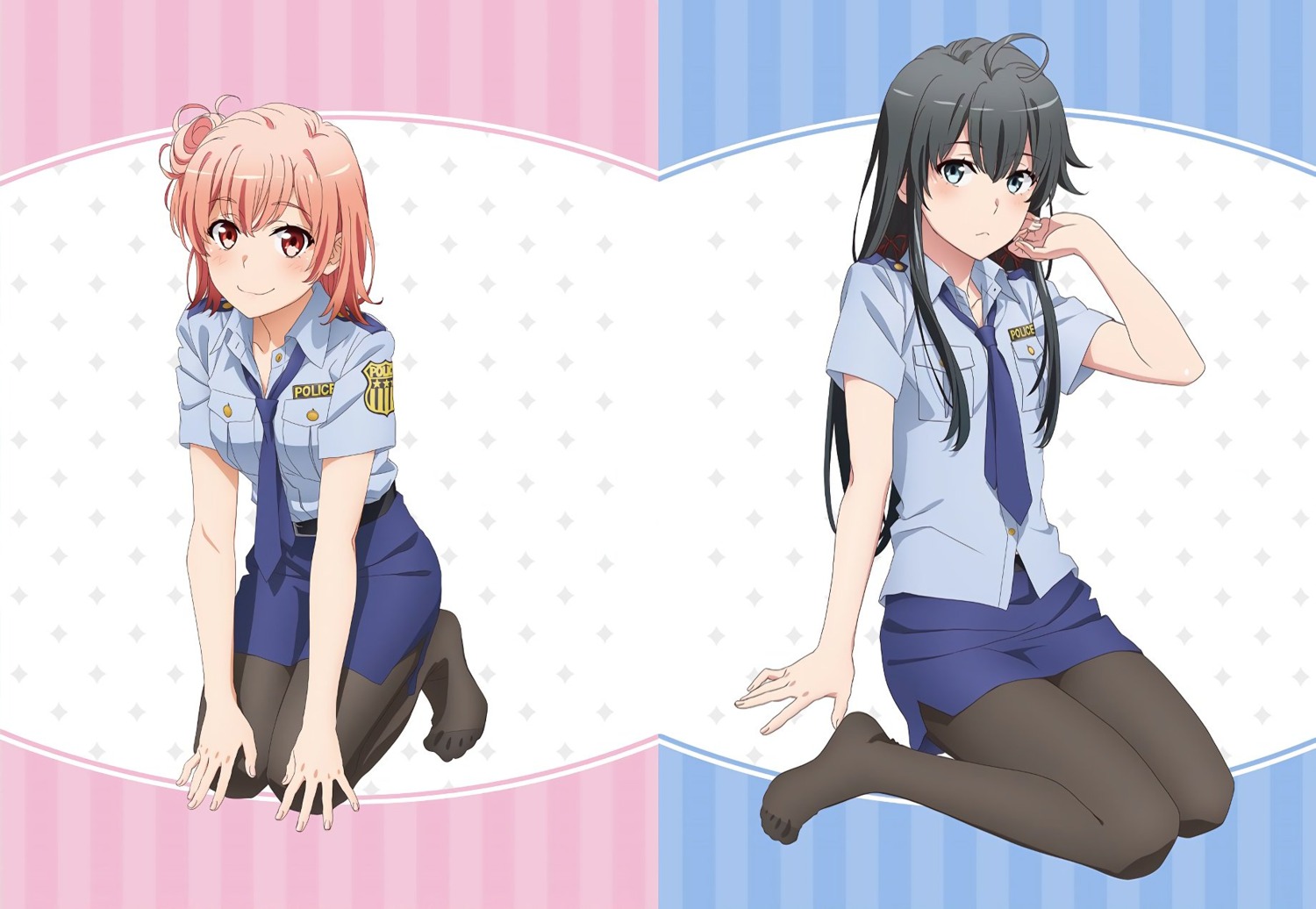 pantyhose police_uniform tagme yahari_ore_no_seishun_lovecome_wa_machigatteiru. yuigahama_yui yukinoshita_yukino