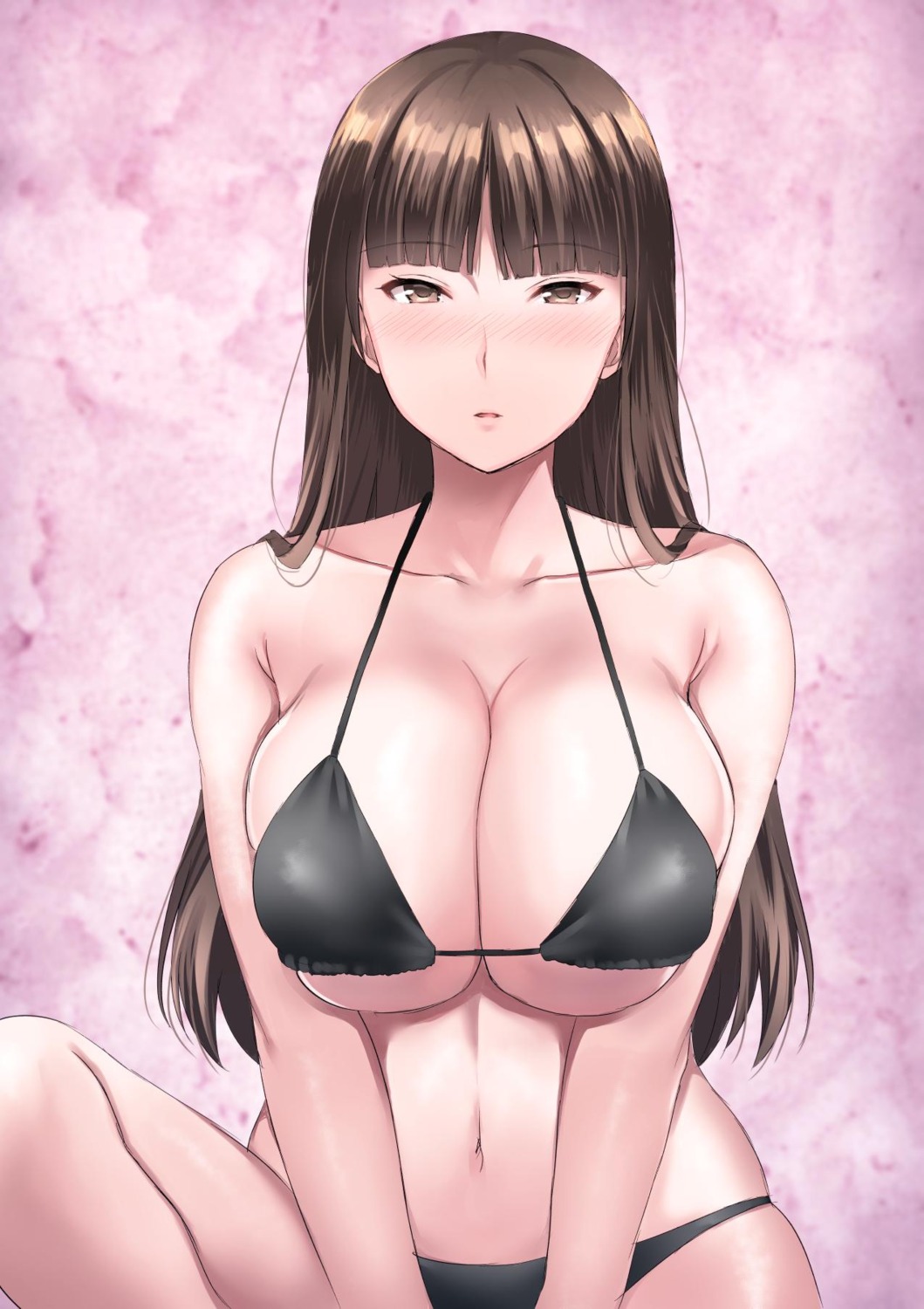 ameno_shigure bikini breast_hold cleavage girls_und_panzer nishizumi_shiho swimsuits