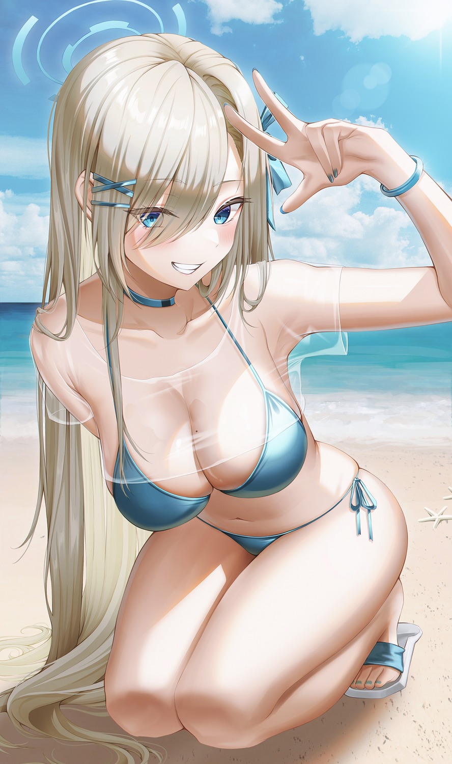 bikini blue_archive halo ichinose_asuna swimsuits wol_(wol_927)