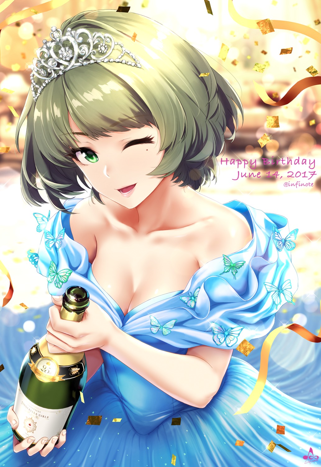 cleavage dress infinote takagaki_kaede the_idolm@ster the_idolm@ster_cinderella_girls