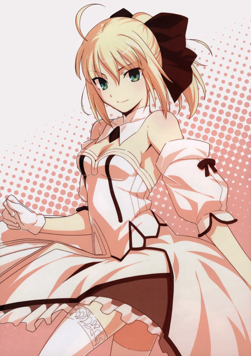 fate/stay_night fate/unlimited_codes saber saber_lily takeuchi_takashi thighhighs type-moon