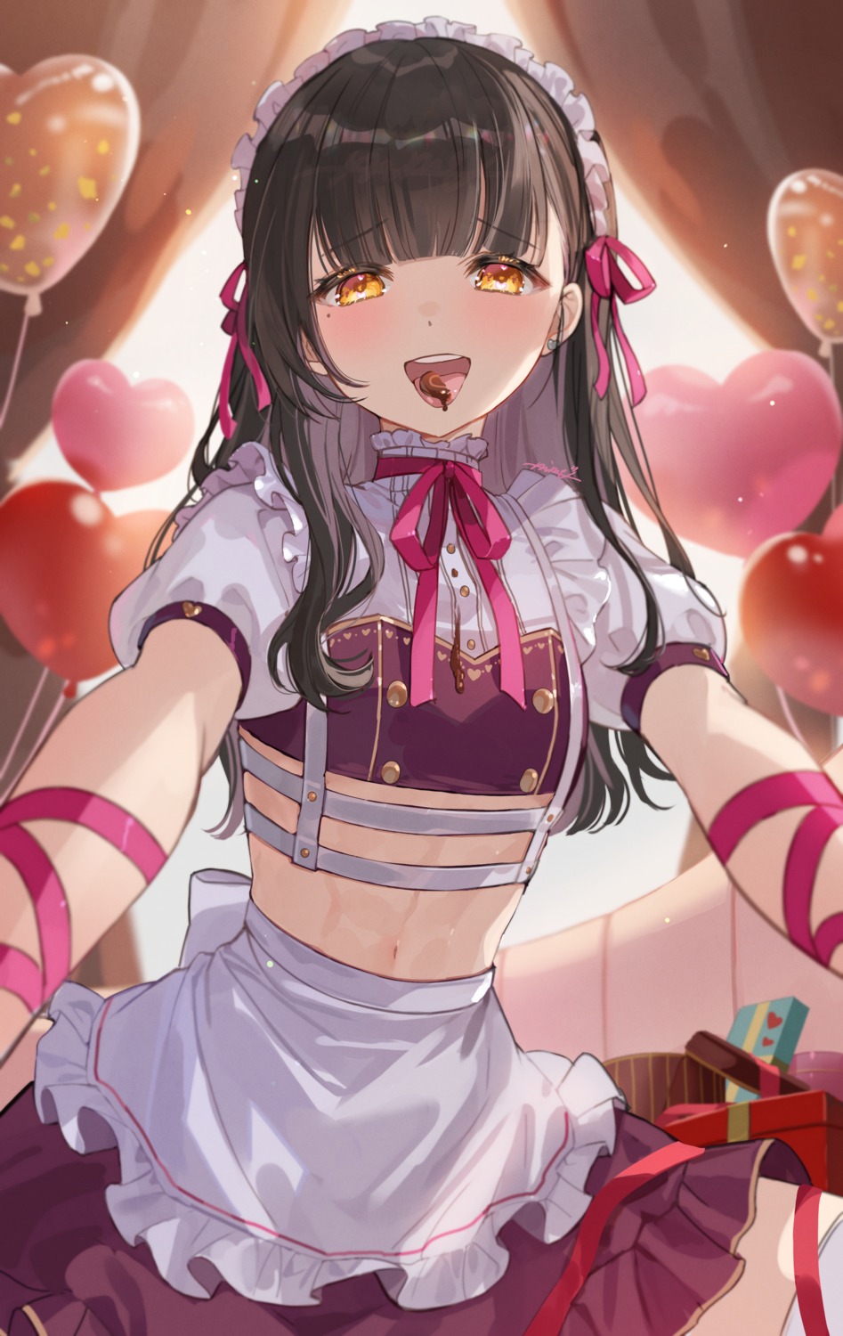 cream maid nima_(niru54) thighhighs valentine