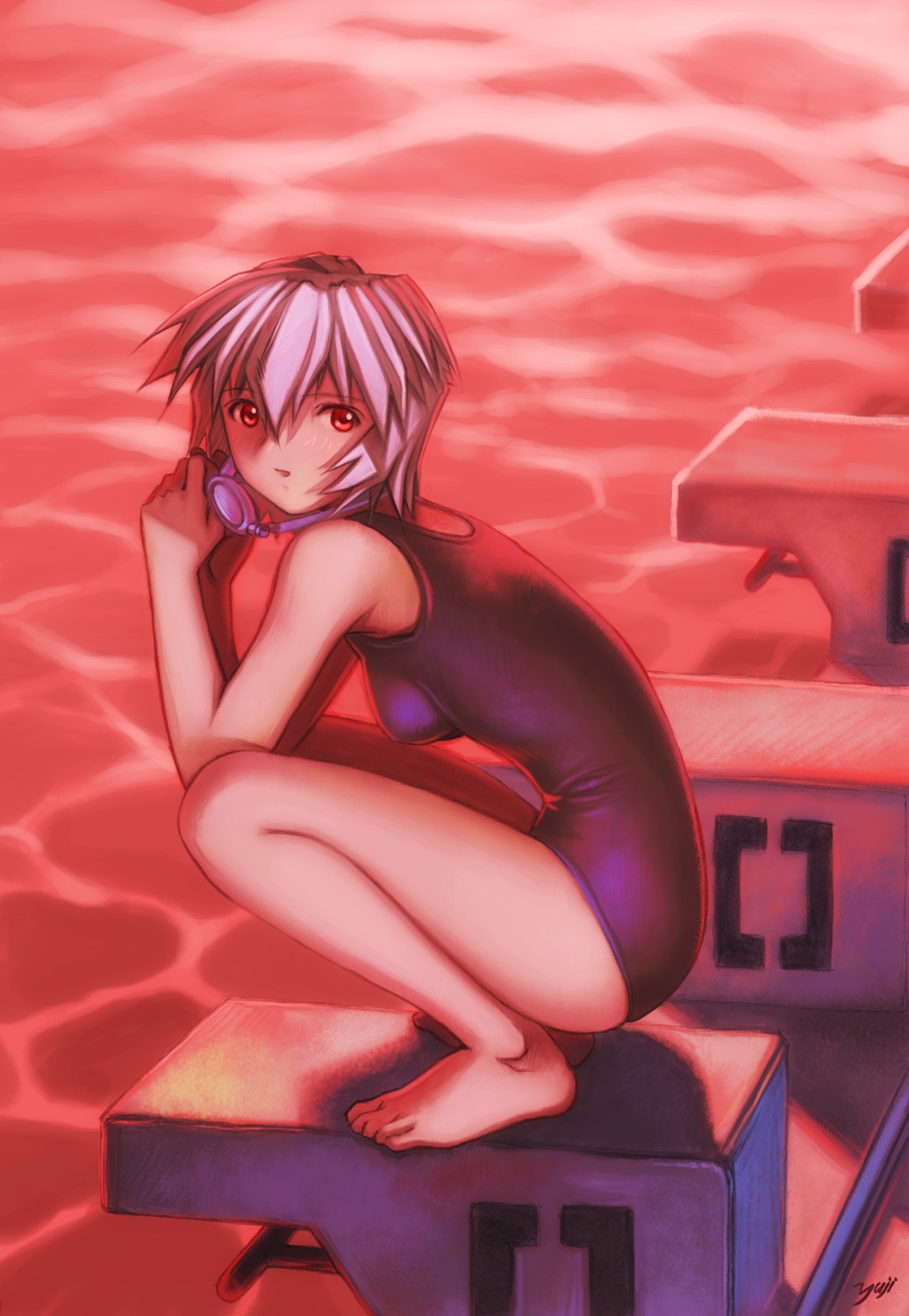 ayanami_rei nagko neon_genesis_evangelion swimsuits yuuji