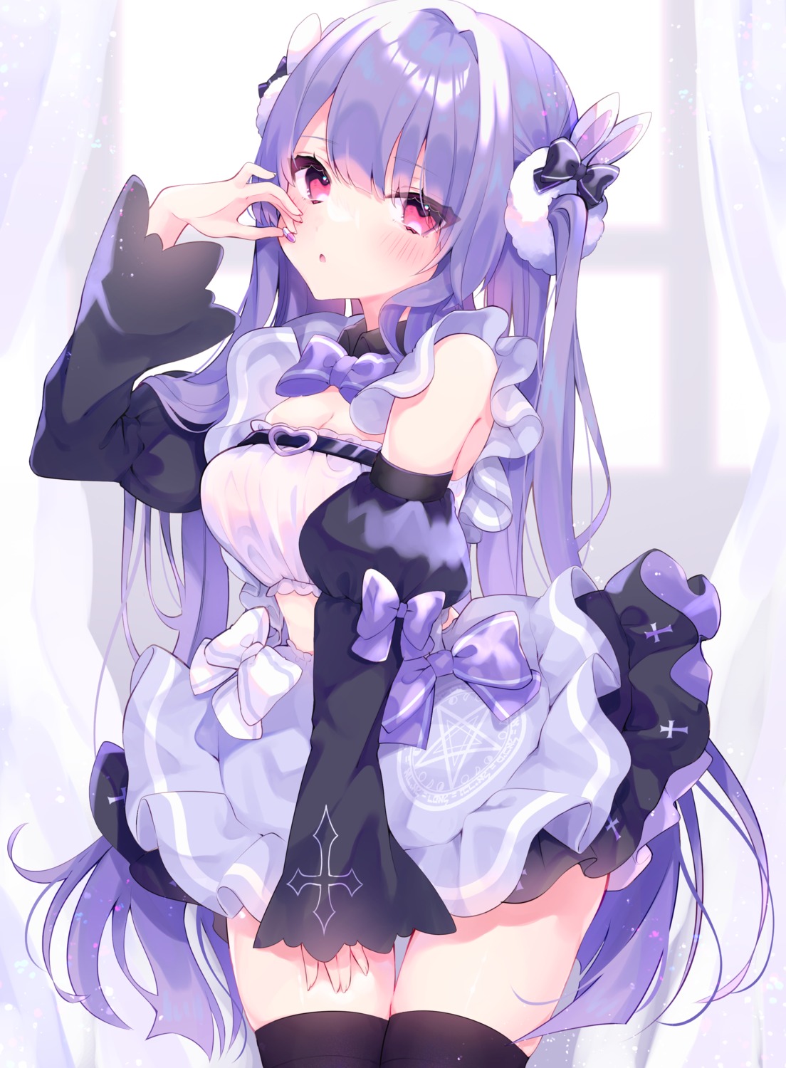 beni_0214 maid skirt_lift thighhighs