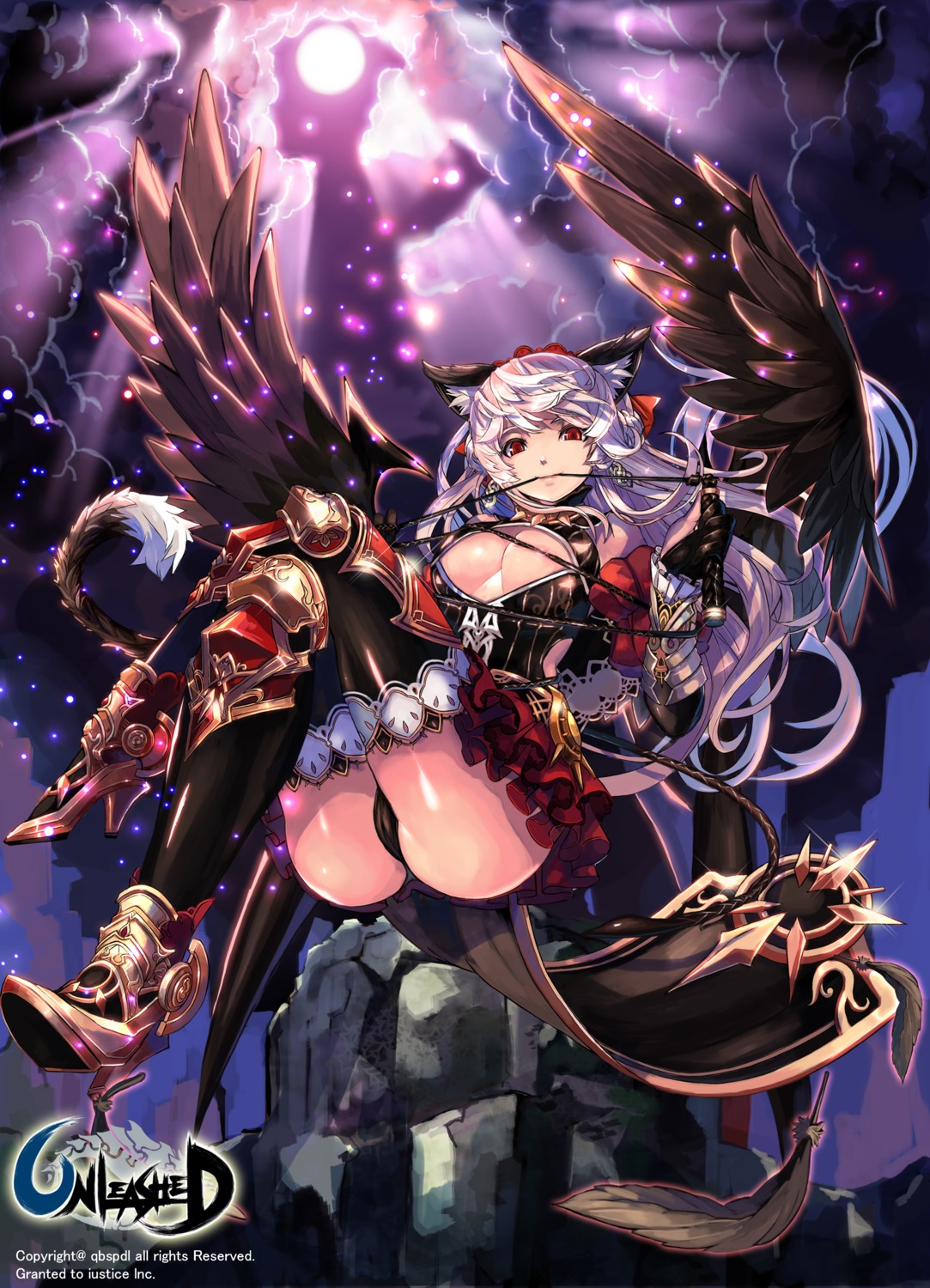 animal_ears armor ass cameltoe cleavage heels no_bra pantsu qbspdl tail thighhighs unleashed weapon wings