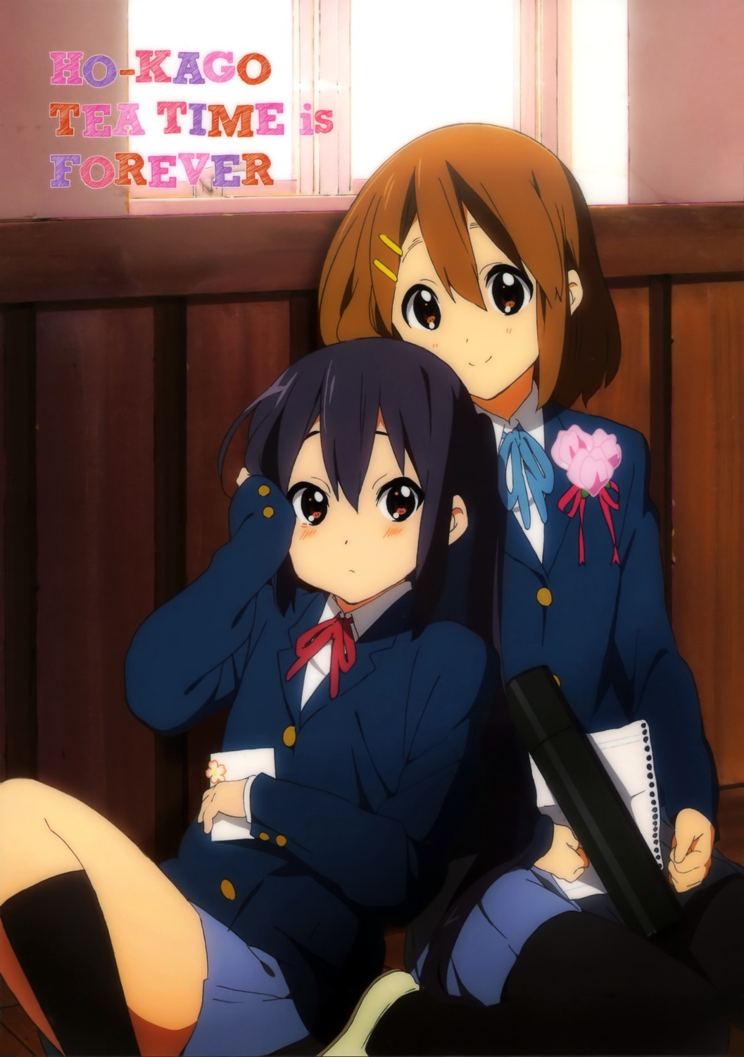 hirasawa_yui horiguchi_yukiko k-on! nakano_azusa pantyhose seifuku