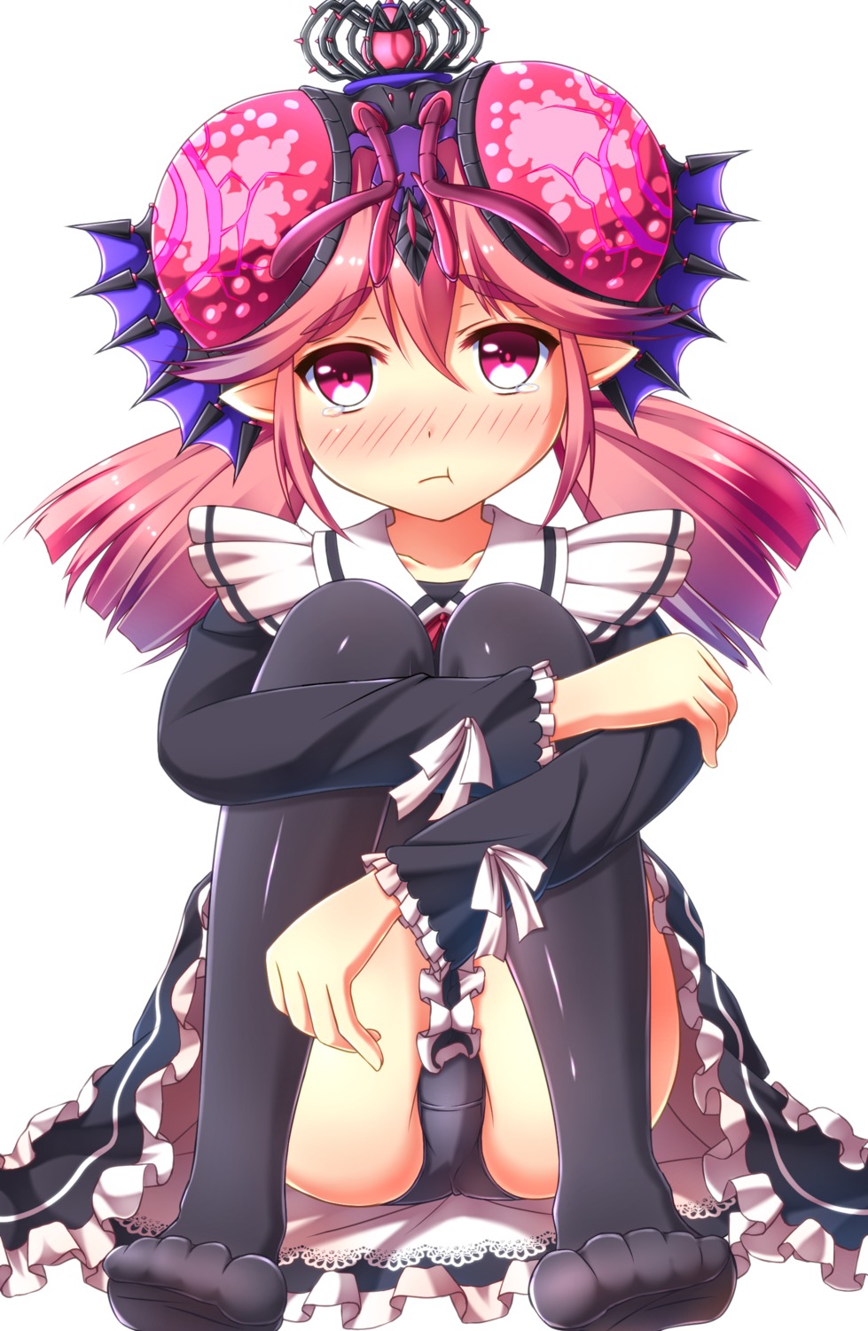 dragon_poker feet maid minatsuki_kou pantsu pointy_ears thighhighs